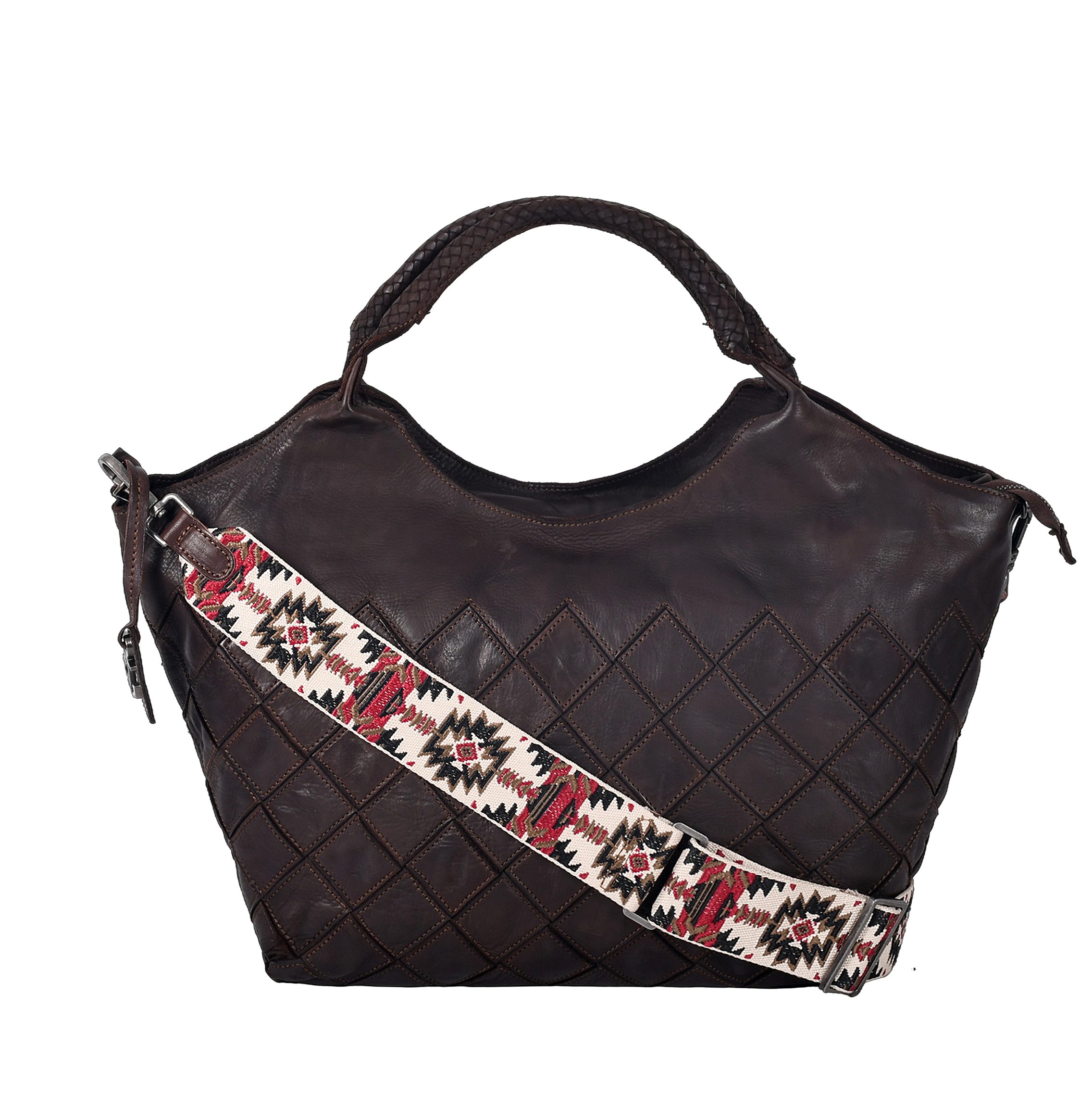 HARBOUR 2nd Handtasche Venezia, Damen Umhängetasche, Schultertasche, Tragetasche mit Flechtmuster