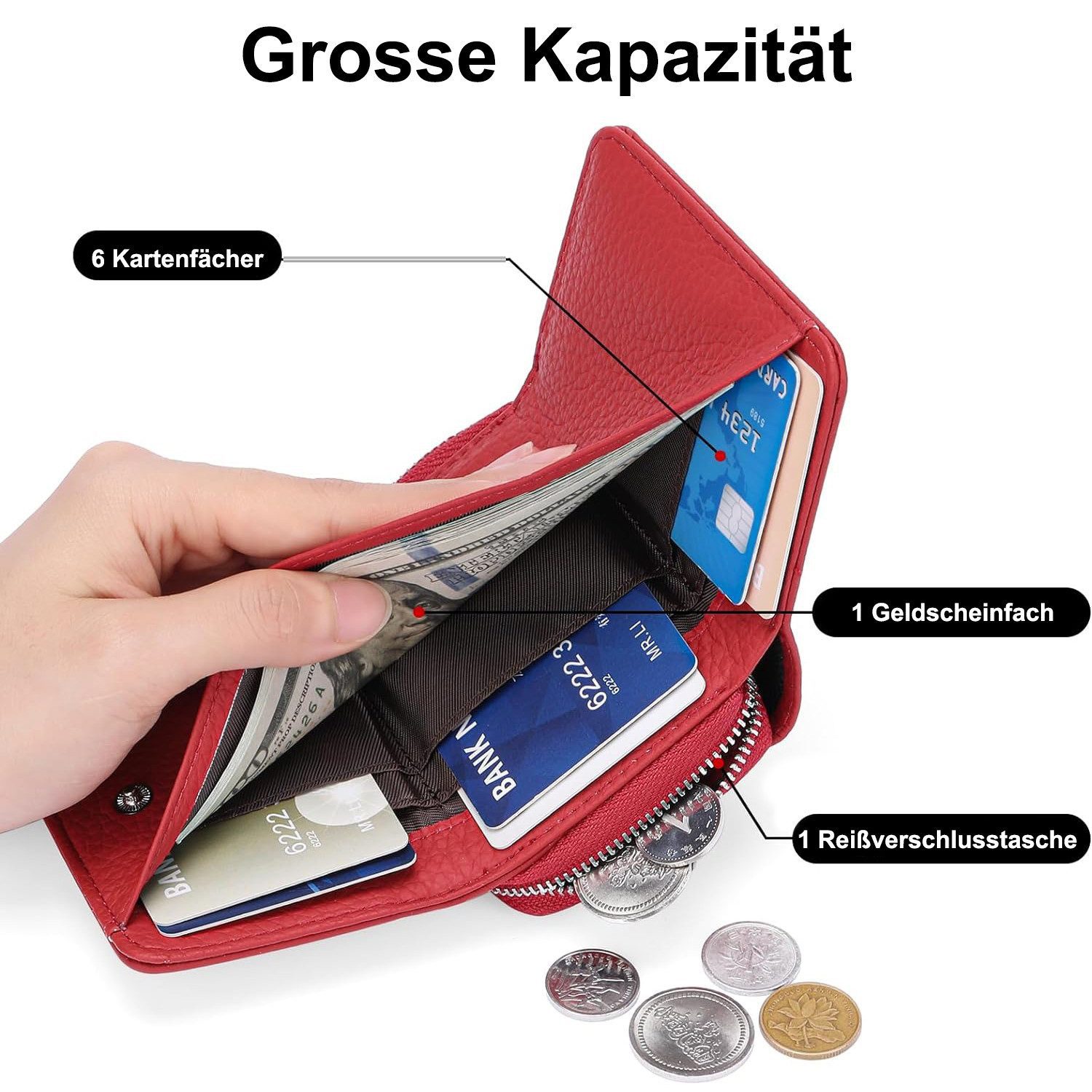 RWEUOQ Geldbörse Damen Geldbeutel Portmonee Weich günstig online kaufen