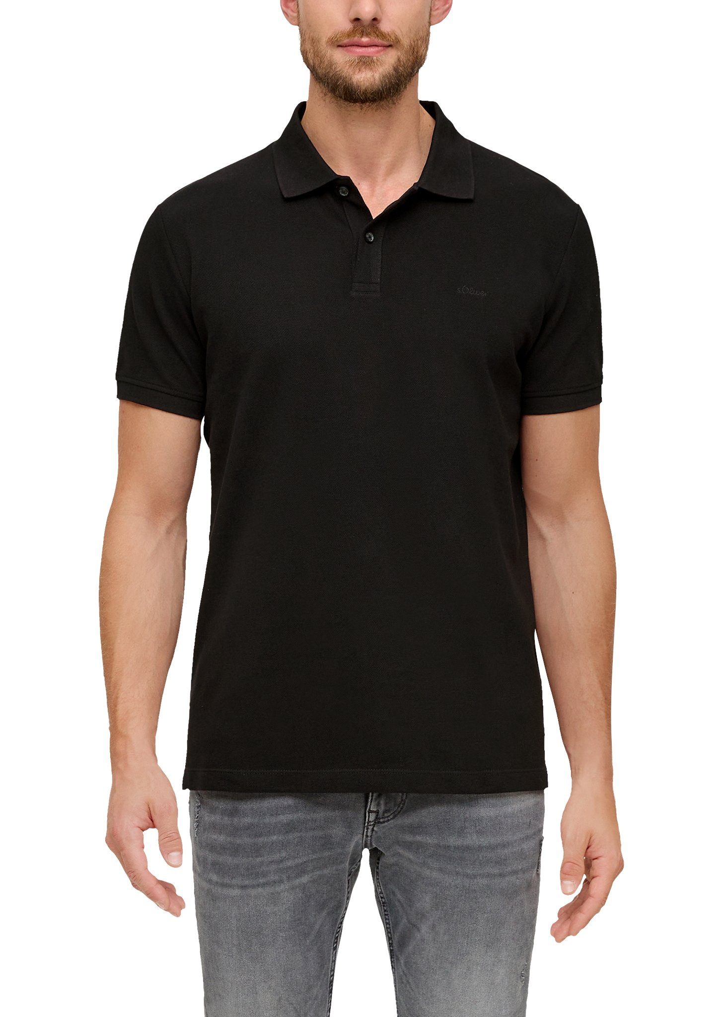 s.Oliver Poloshirt mit dezenter Logostickerei black