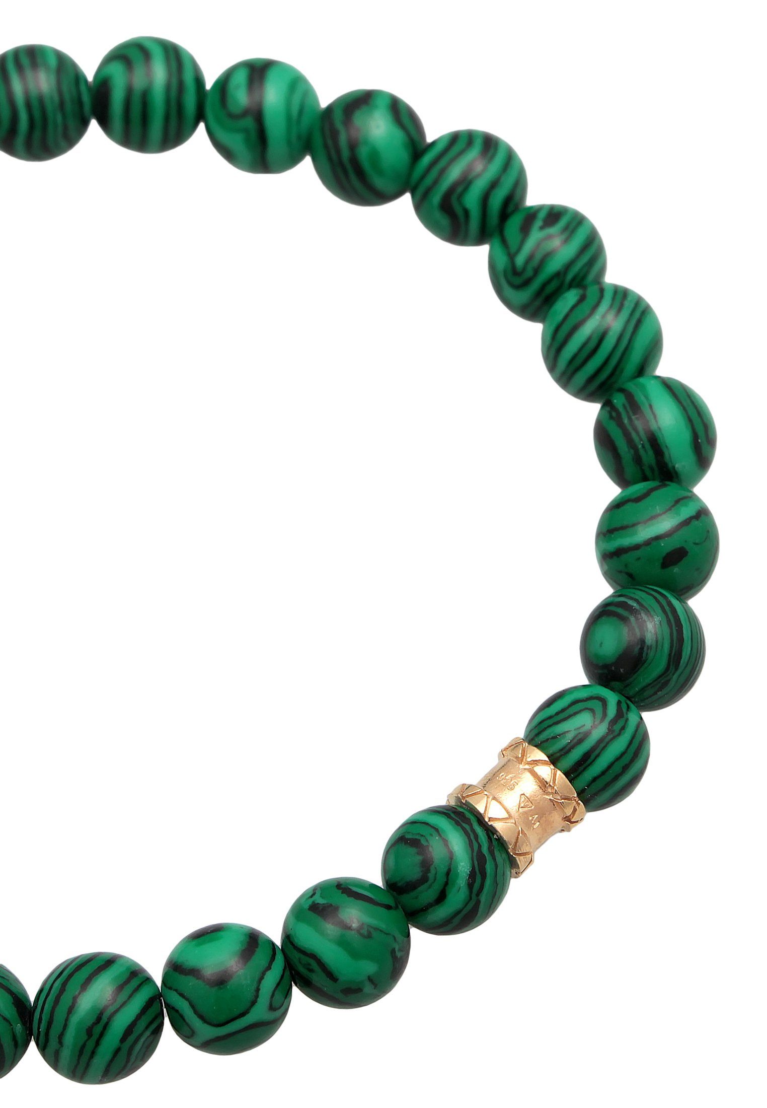 Kuzzoi Kugel Gold Bead Bead-Armband-Set 925 Malachit Oxidiert synth. Herren Silber,