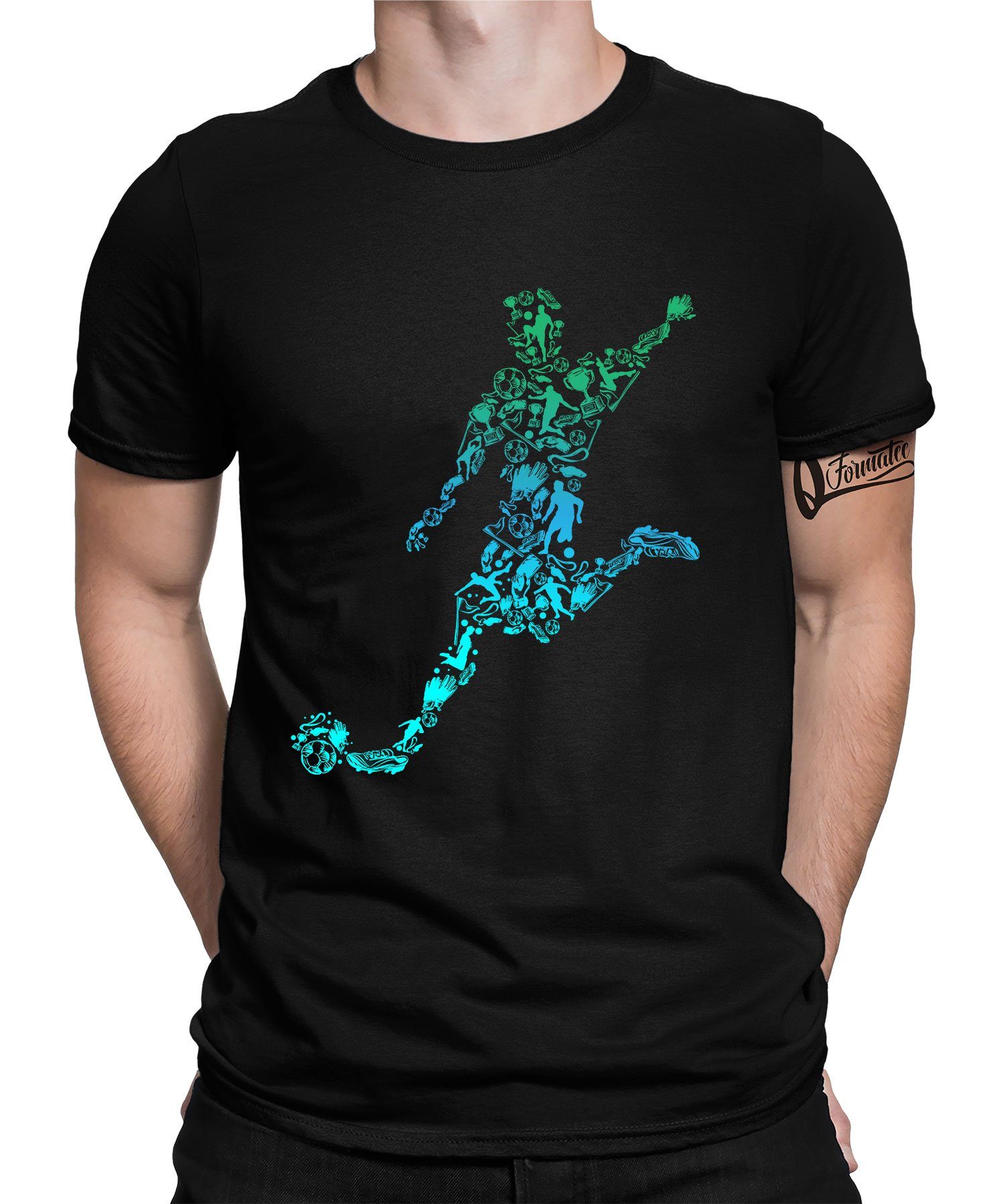 Quattro Formatee Kurzarmshirt Fußballspieler - Fußball Fußballer Herren T-Shirt (1-tlg)