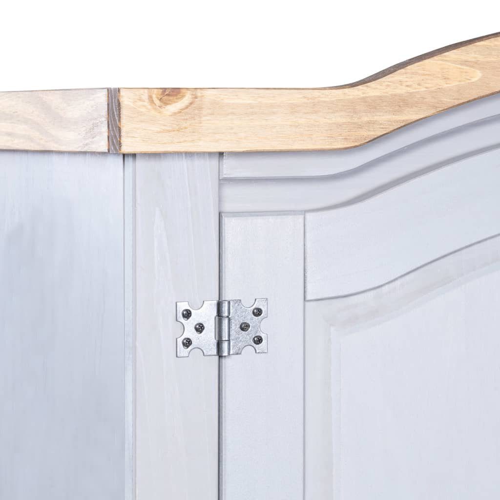 Grau furnicato Kleiderschrank 2 Türen Kiefernholz Mexiko-Stil