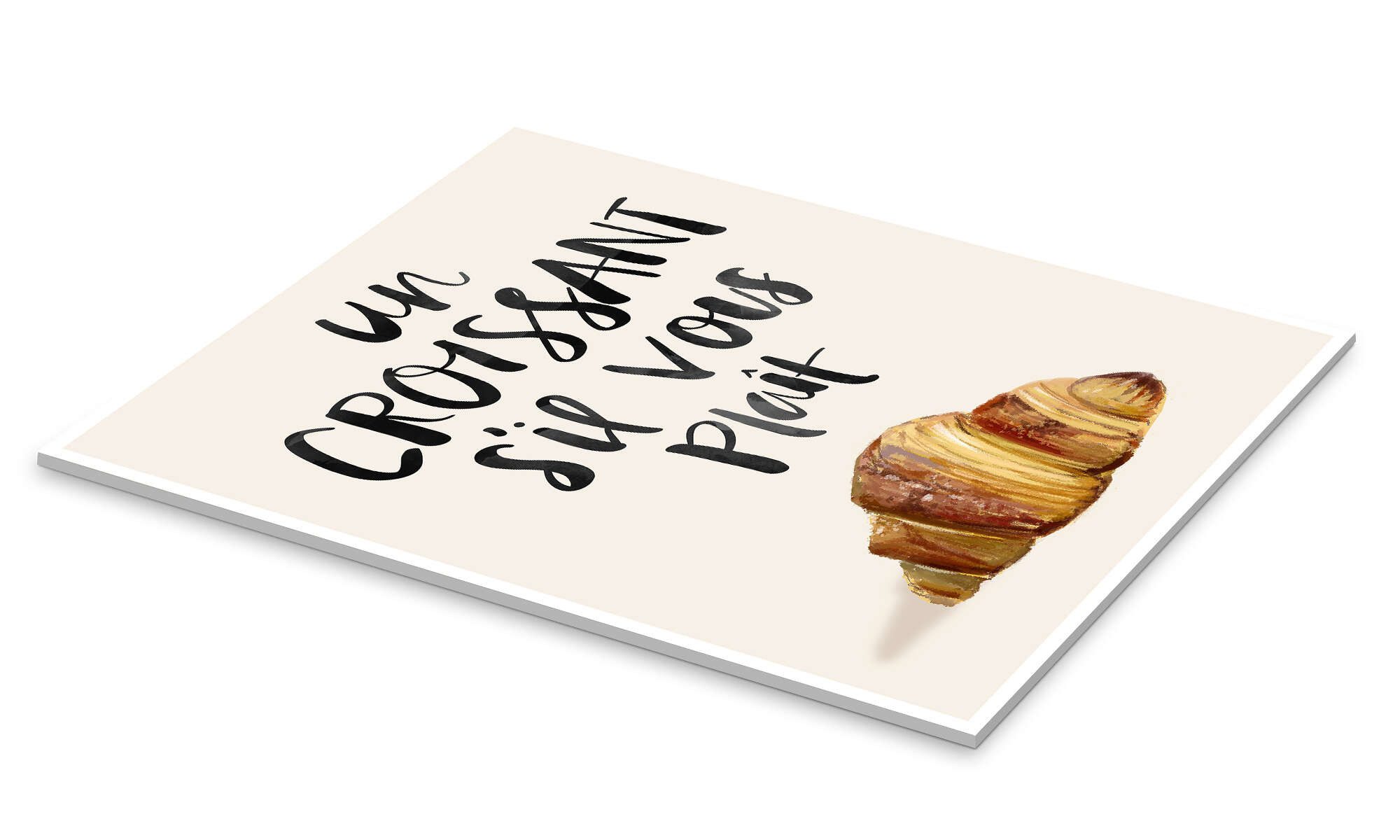 Posterlounge Acrylglasbild Homme Sur La Lune, Croissant, Küche Illustration