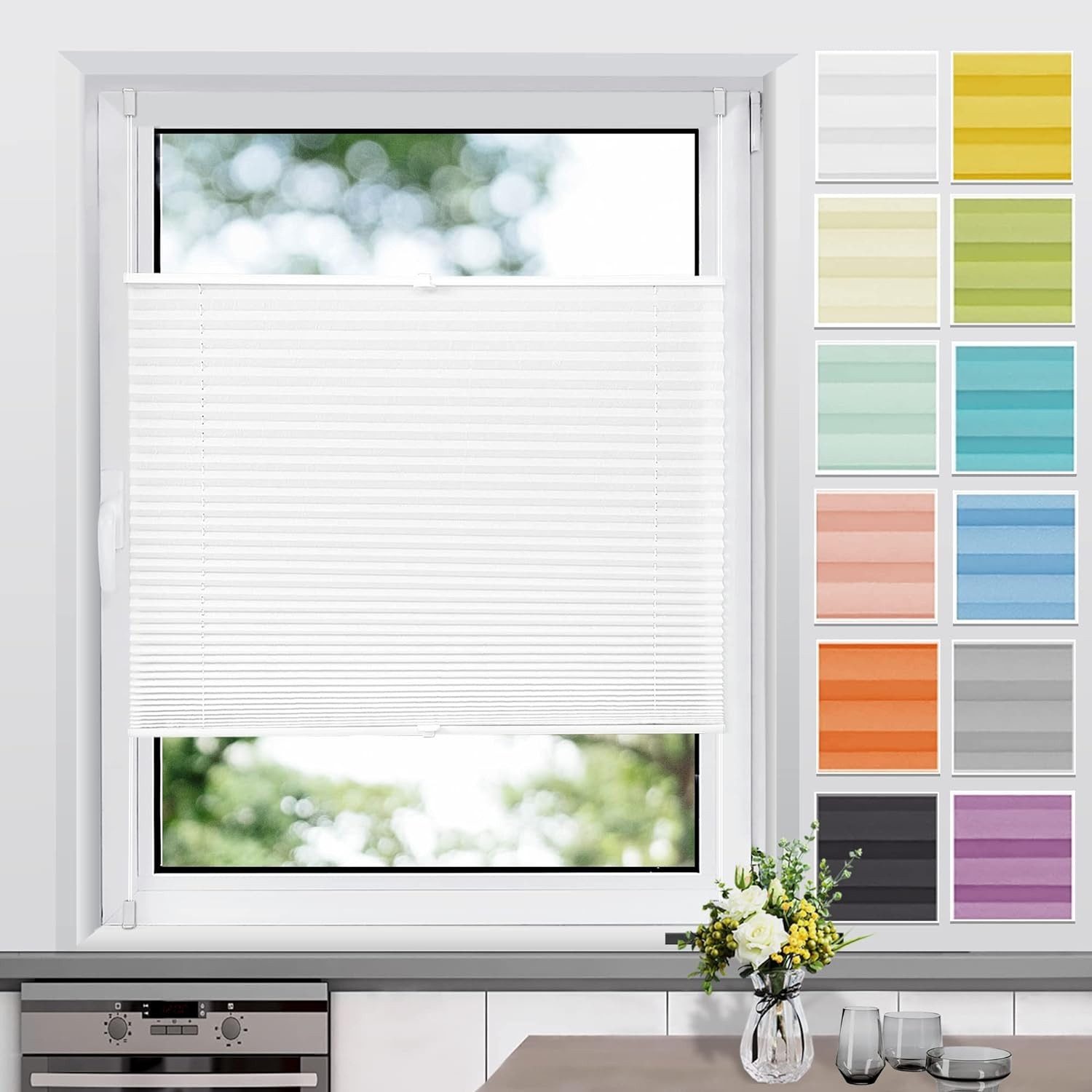 LuxusKollektion Jalousie Klemmrollos für Fenster ohne Bohren Jalousie