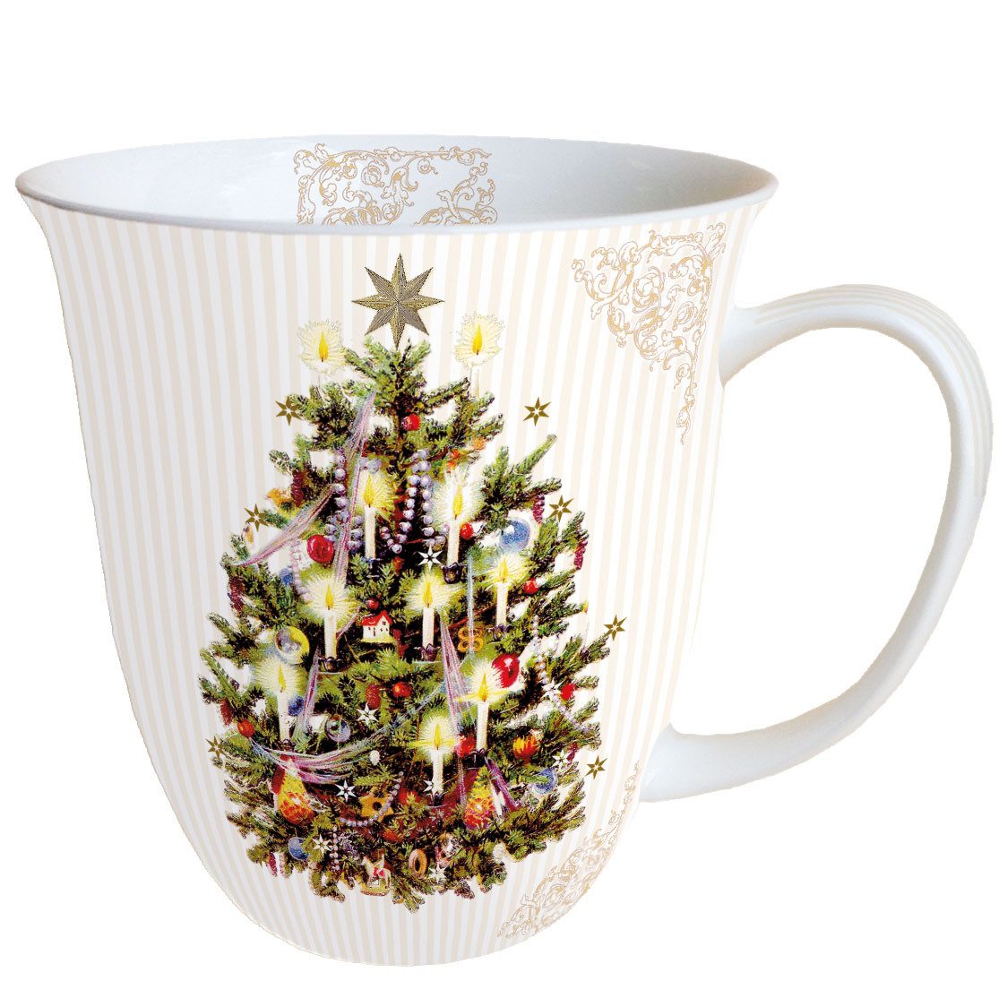 Ambiente® Papierserviette Weihnachten - Becher - Mug 0.4 L - Fine Bone China - Format: Ø 10 cm