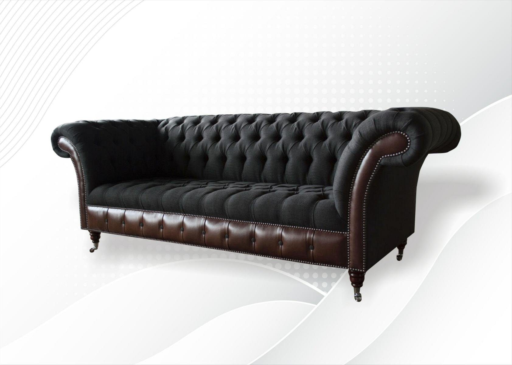 Sitzer Couch JVmoebel Sofa Chesterfield cm 3 Chesterfield-Sofa, 225 Design