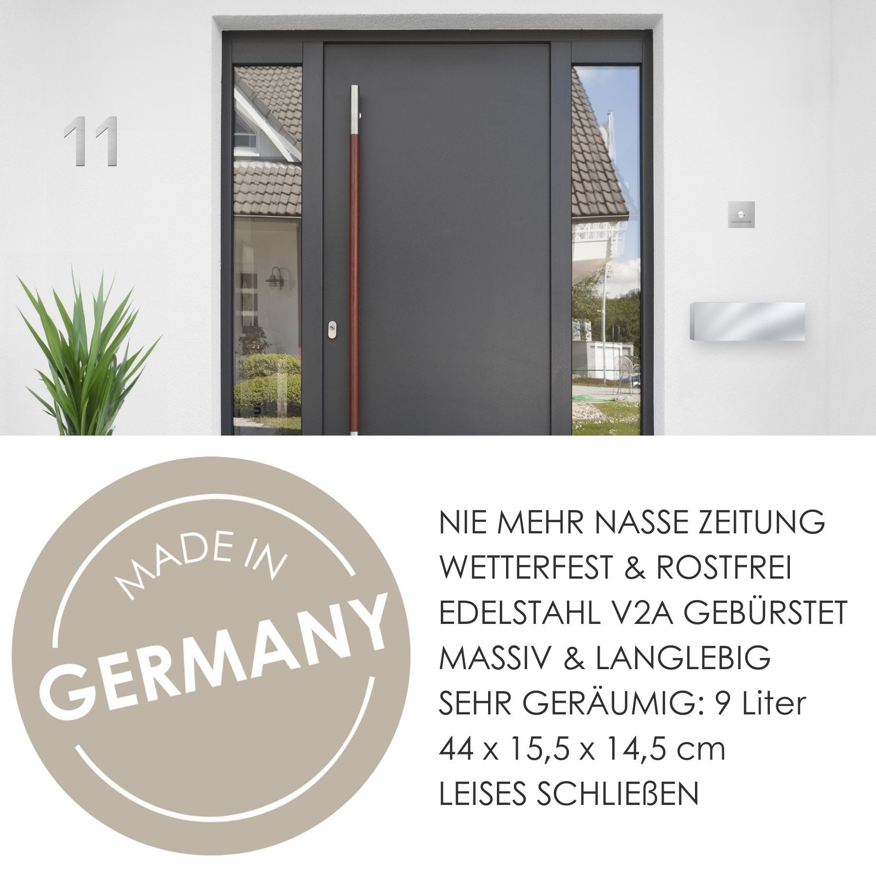 MOCAVI Zeitungsrolle Zeitungsfach ZF2 Edelstahl geschlossen