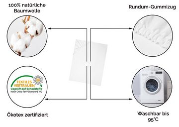 Spannbettlaken, ZOLLNER, Double-Jersey, Gummizug: rundum, 90 x 200 cm, 100% Baumwolle, vom Hotelwäschespezialisten