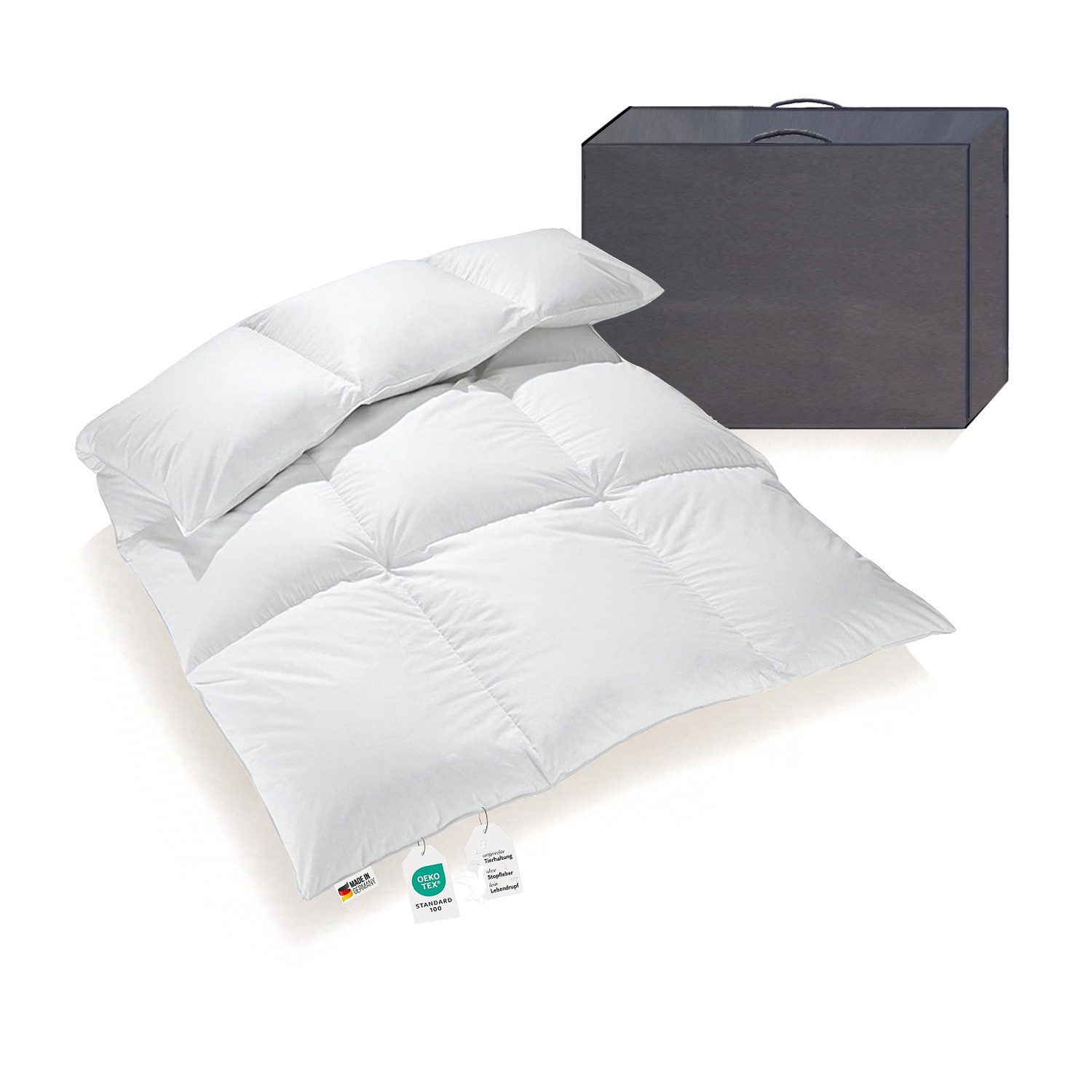 Bettenhaus Breuer Daunenbettdecke Extra warme 100% Winter Daunendecke sibirische Daunen 135x200 1200g, Füllung: 90% Daunen, 10% Federn, Bezug: 100% Baumwolle, Allergikergeeignet