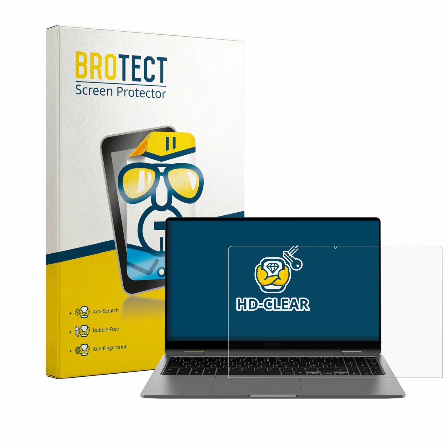 BROTECT Displayschutzfolie Schutzfolie für Samsung Galaxy Book5 360 15.6", Displayschutz Schutz Folie Klar Transparent
