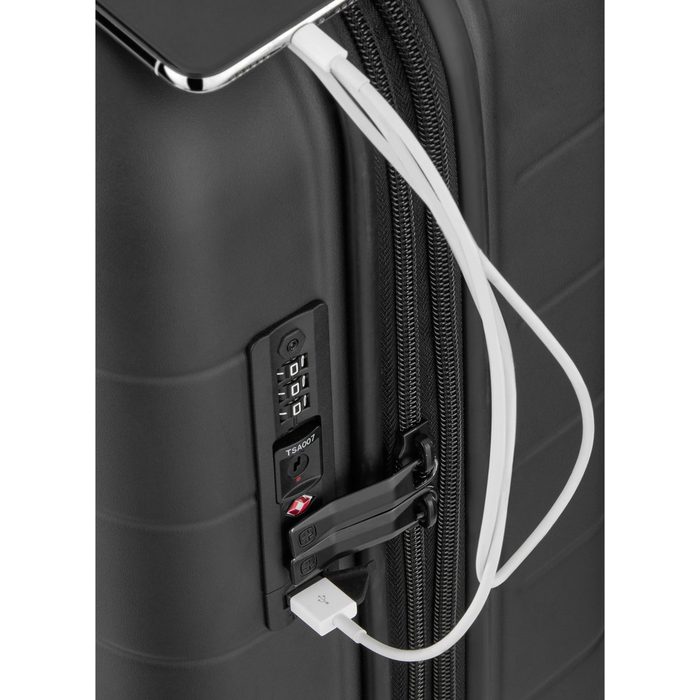 Wenger Business-Trolley Syntry Carry-On grau 4 Rollen mit Volumenerweiterung USB-Schleuse&amp; Frontfach für Laptop und Tablet QN11111
