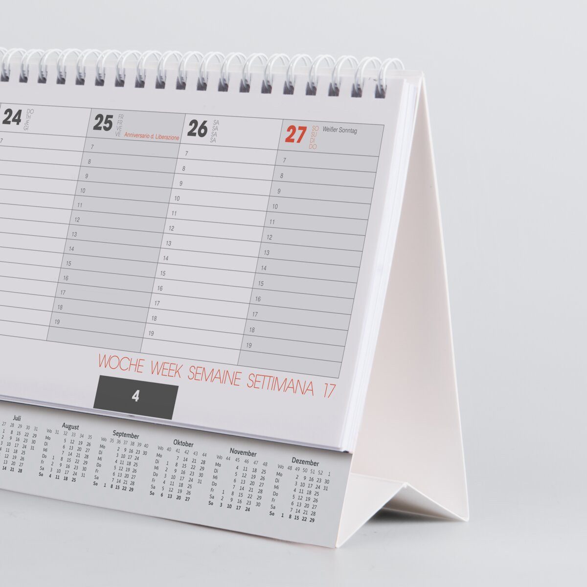 BRUNNEN Schreibtischkalender Querterminbuch 30x11cm 1 Woche/2 Seiten schwarz 2027 (3 Stück)