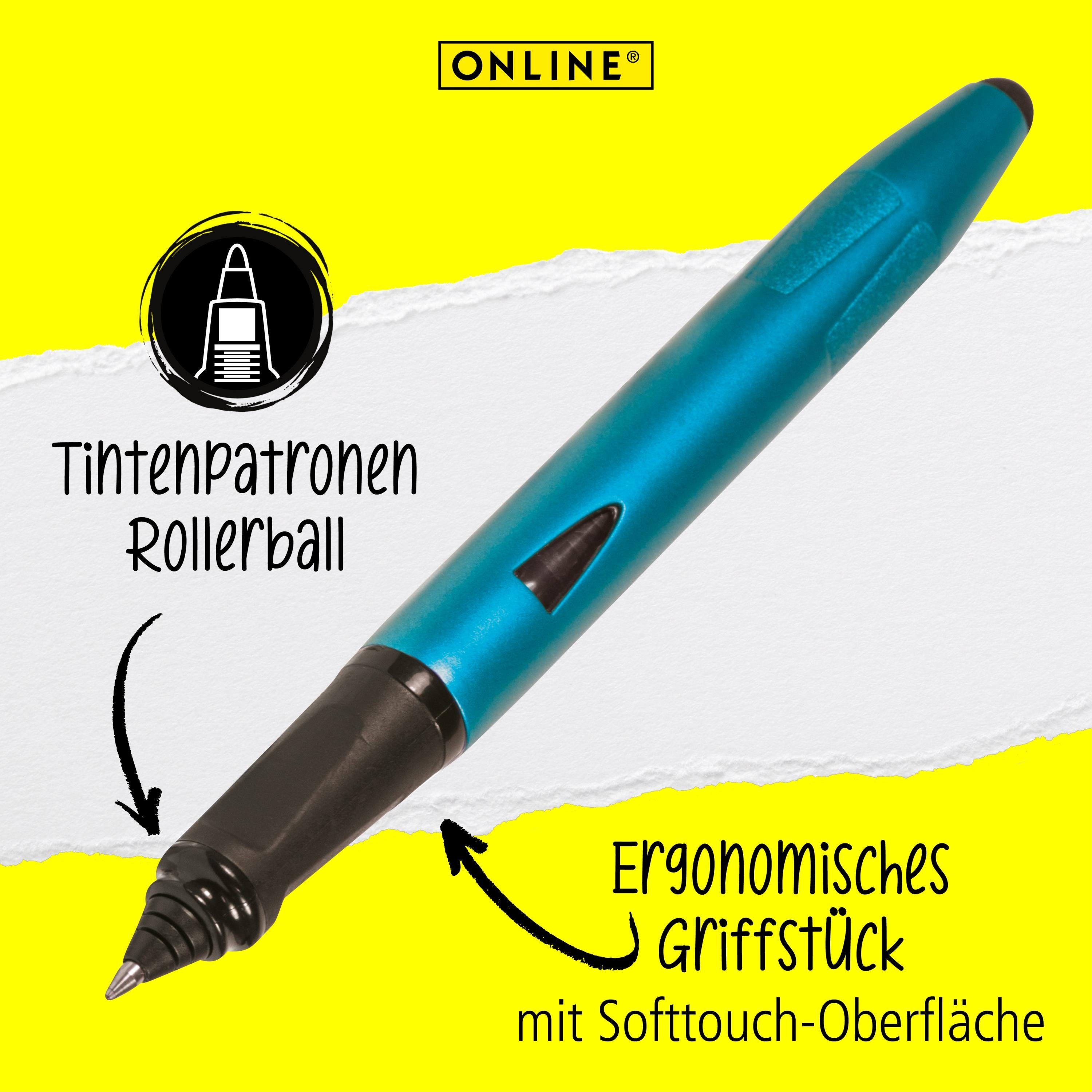 Online Pen Tintenroller Stylus-Tip ideal die ergonomisch, Petrol für Switch Schule, Plus, mit
