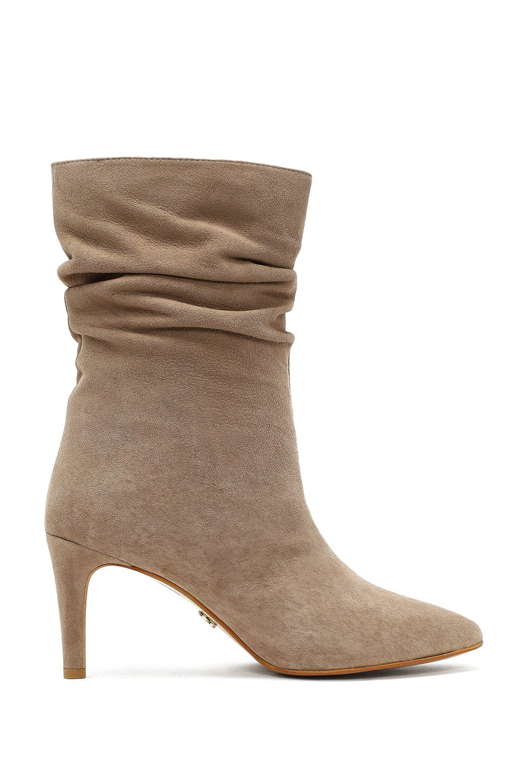 Derimod Chelsea-Absatzstiefel aus Veloursleder Ankleboots Reißverschluss, T günstig online kaufen