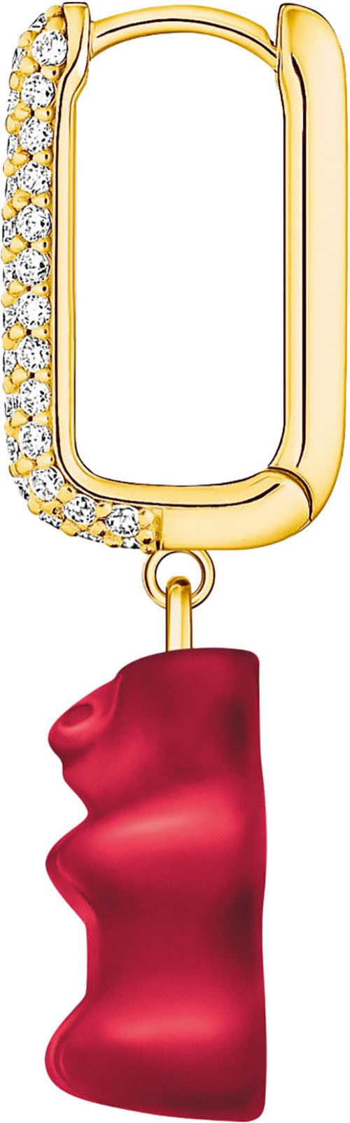 THOMAS SABO Single-Creole THOMAS SABO x HARIBO Schmuck: Große Einzel-Creole mit Goldbär, mit Kristallglas, Zirkonia (synth)