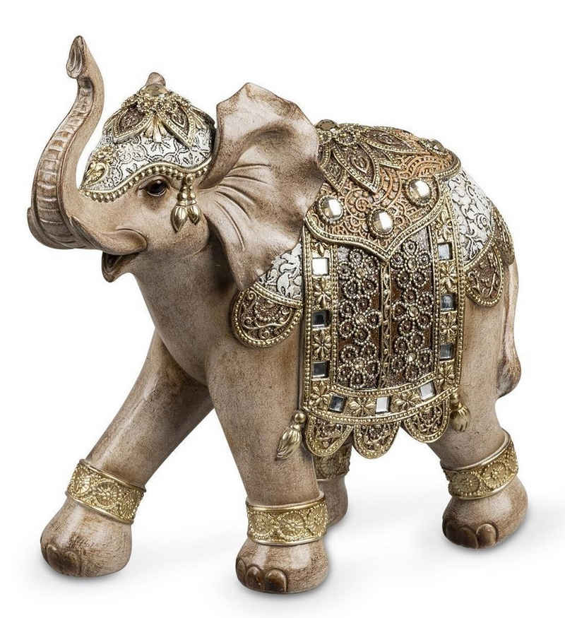 dekojohnson Dekofigur asiatische-Dekofigur Elefant braun 25x10x26cm