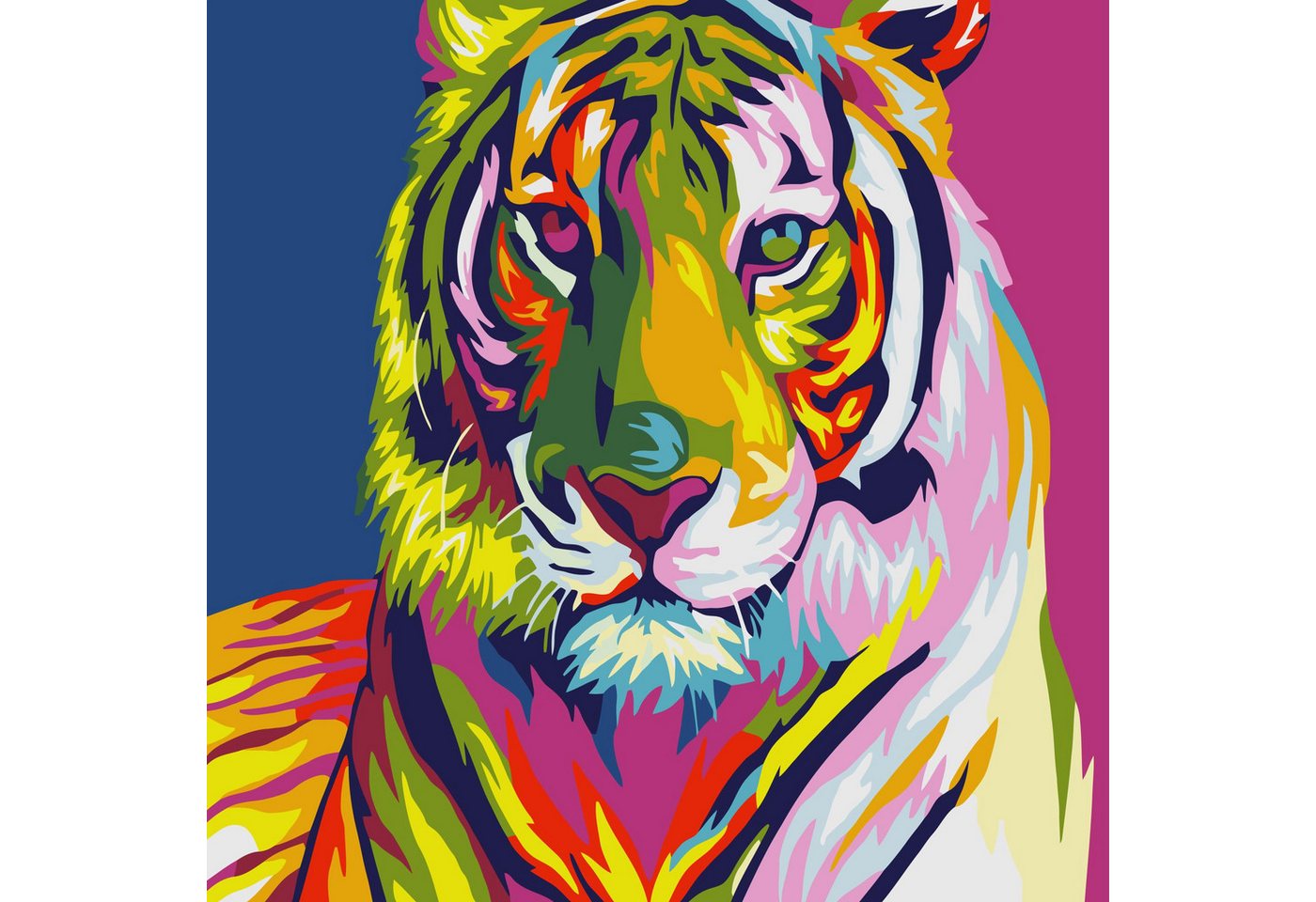 Thumbnail - LA CUTE Malen nach Zahlen 5d Diamond Painting Bunter Tiger Malen nach Zahlen 20x30cm (Komplettset für 5D Diamond Paintin...