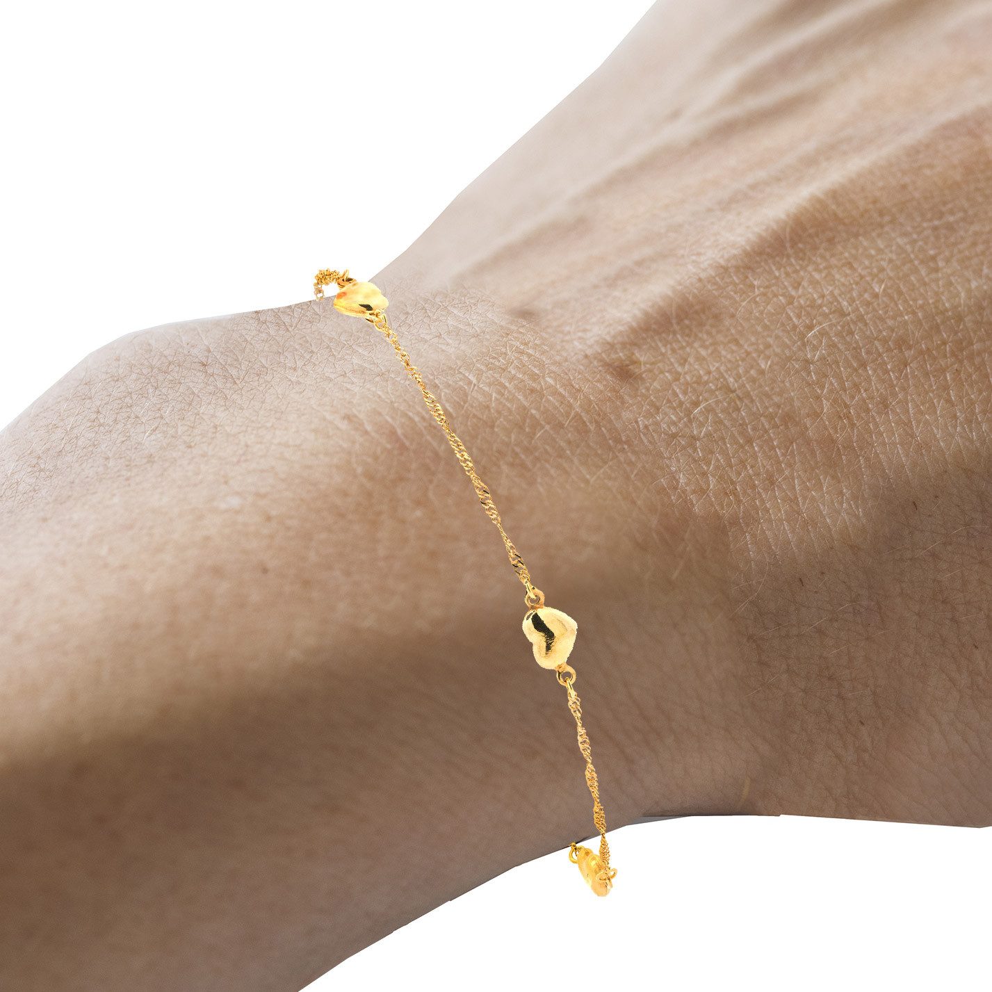 HOPLO Goldarmband Goldkette Singapurkette Länge 19cm - Breite 1,2mm - 333-8 Karat Gold, Made in Germany