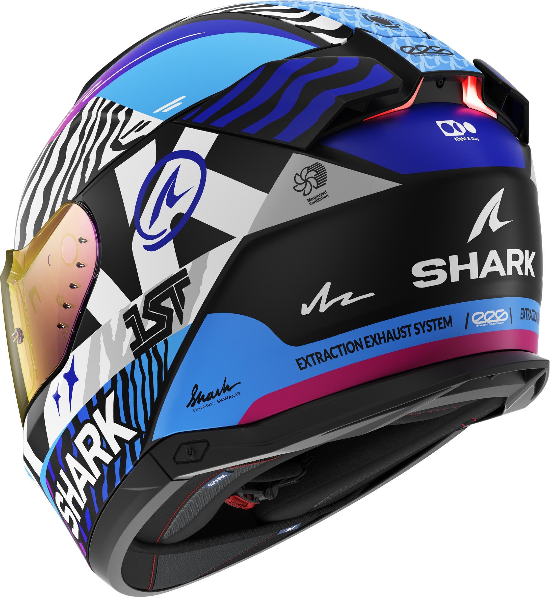 Shark Motorradhelm Skwal i3 Speed Fancy Helm, Antifog Beschichtet,vorbereitet Für Kommunikationssystem,geeignet