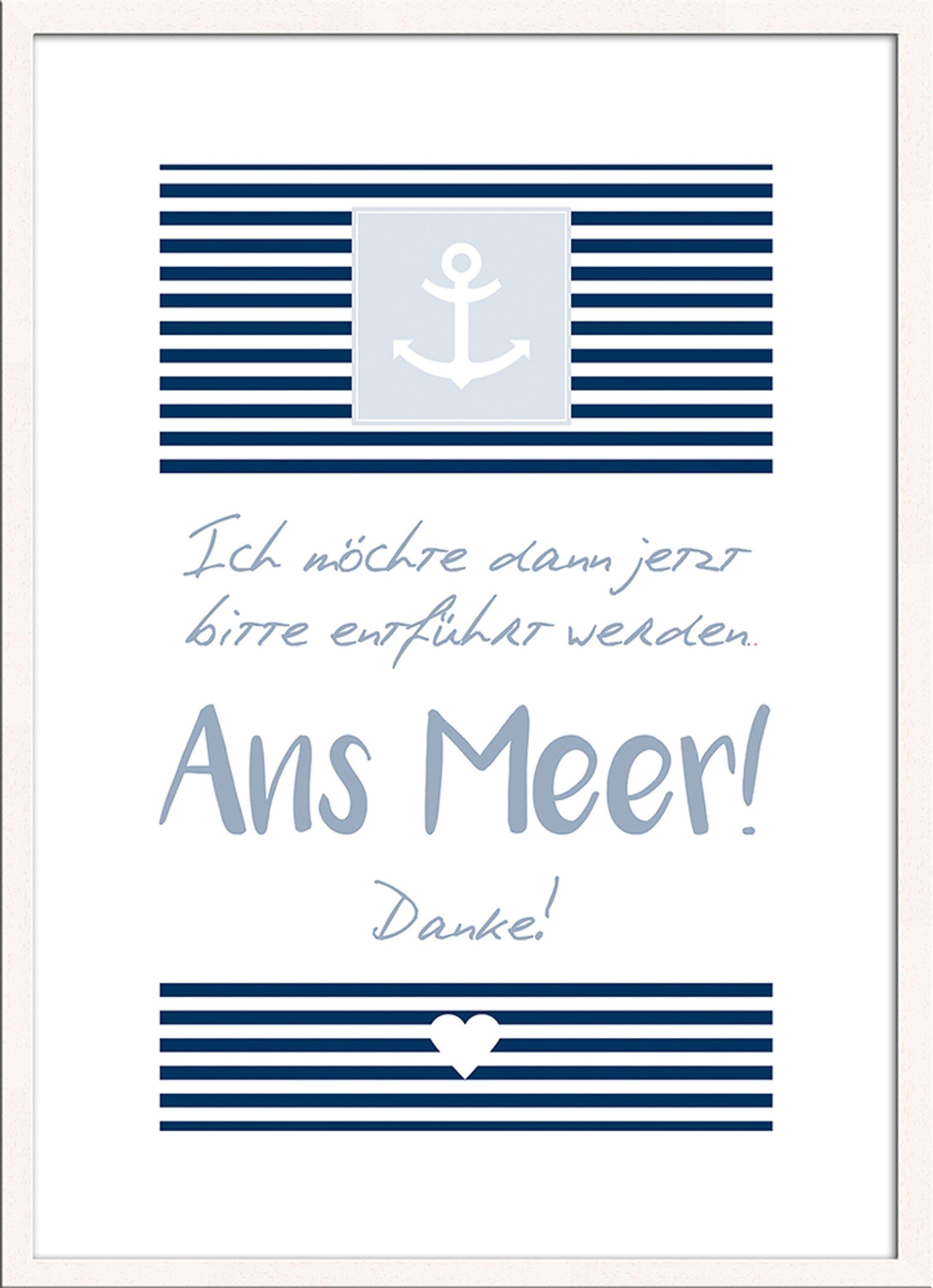 artissimo Bild mit Rahmen SpruchBild gerahmt 51x71cm / Poster mit