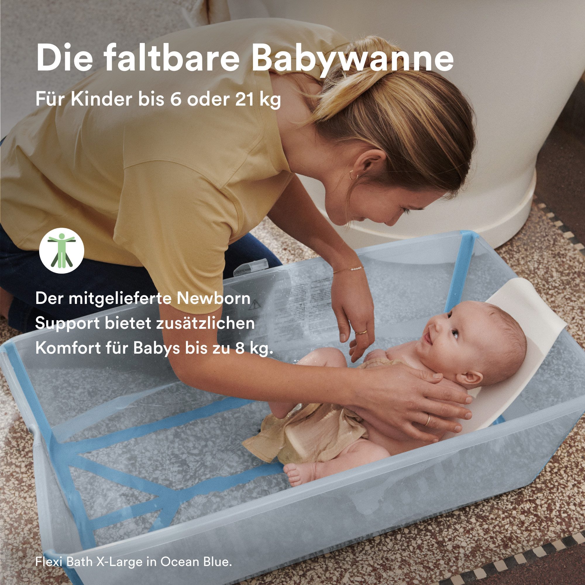 Stokke Babybadewanne Flexi Bath® X-Large Bundle mit Newborn Support
