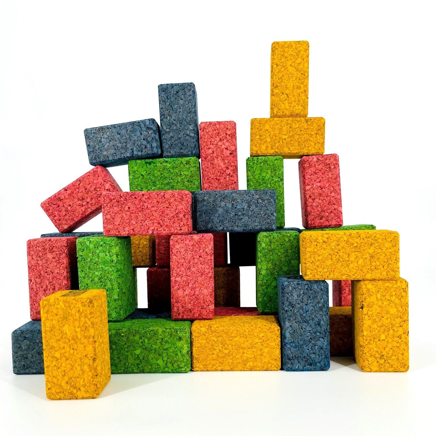KORXX Stickle spring C - 40 bunte Quader aus Kork ab 18 Monate Spielbausteine, (Packung, 40 St., Set), nachhaltig, Kork, sicher, leise, leicht