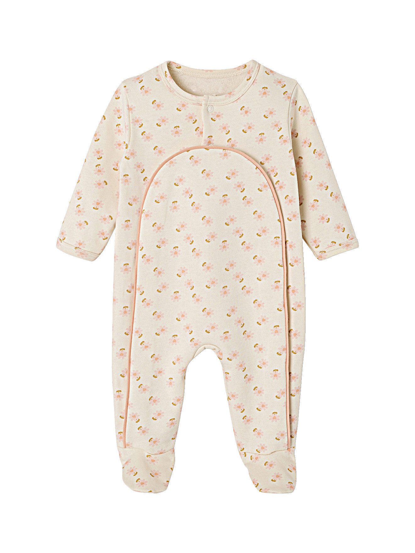 Schlafoverall Bio-Kollektion: Baby Strampler aus geblümtem Sweat