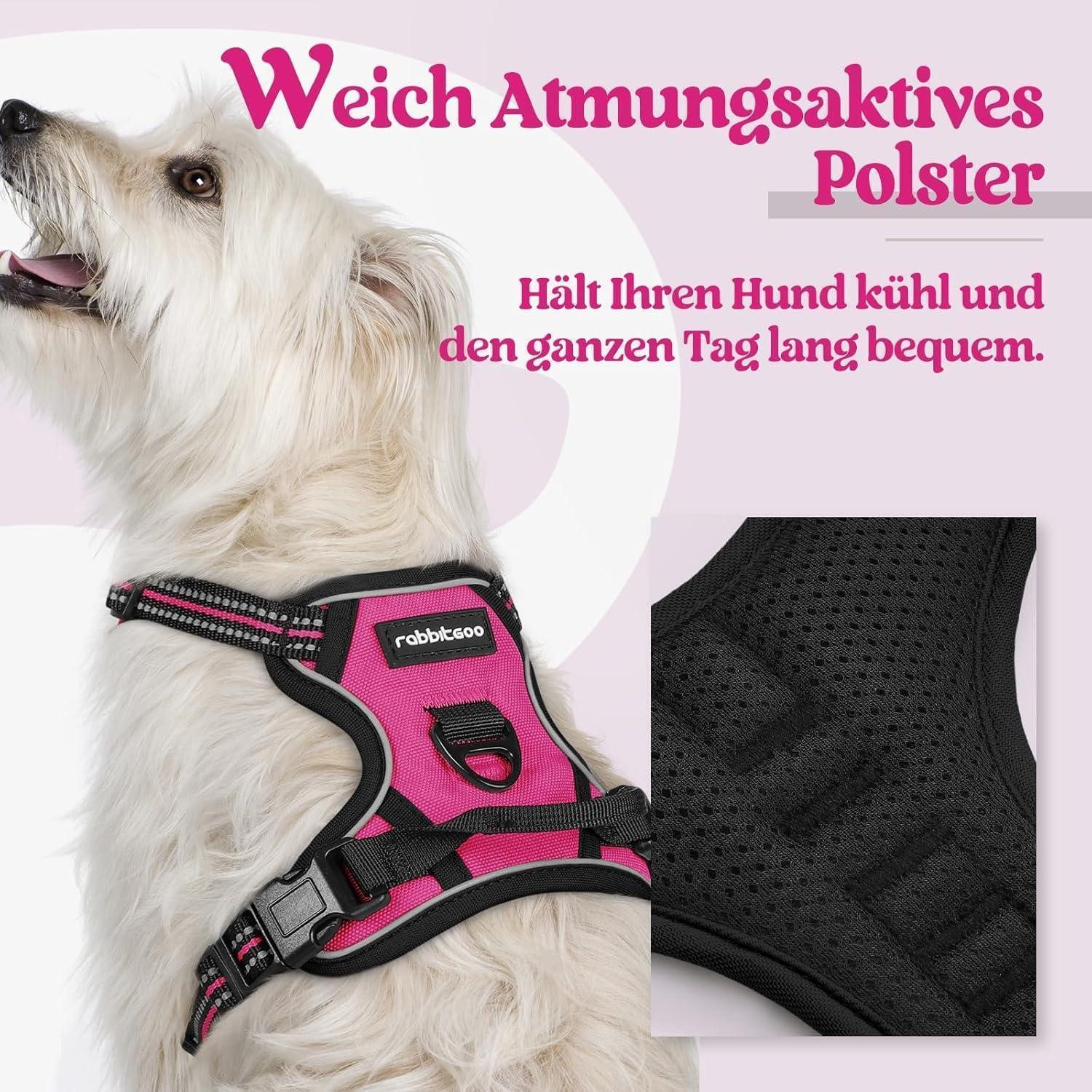 LuxusKollektion Hunde-Sicherheitsgeschirr Hundegeschirr NoPull Verstellbar Brustgeschirr Rosarot XS (1er Pack)