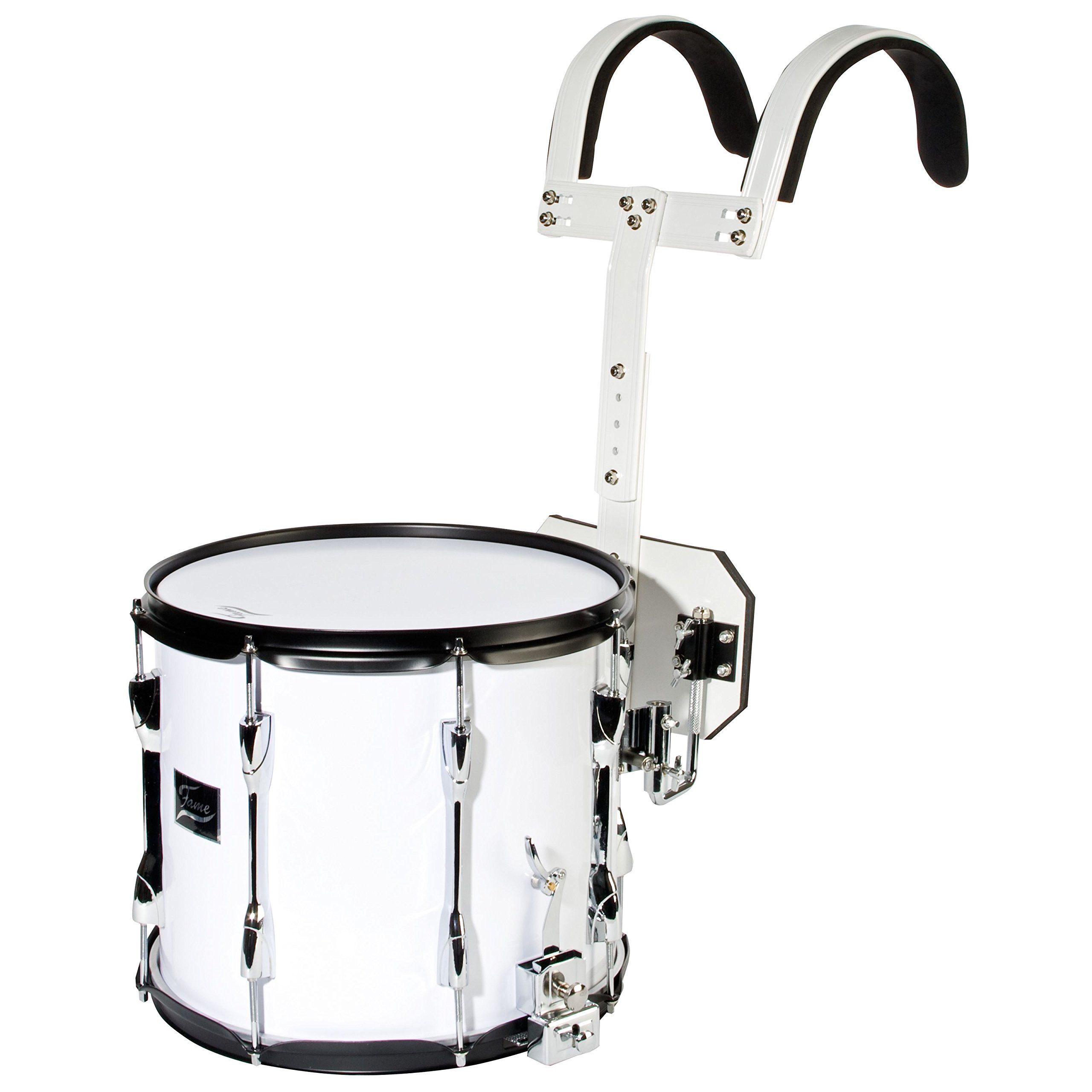 FAME Snare Drum,Marching Snare 14x12"mit Tragegestell Fußball Trommel Marschtrommel 7 kg weiß Musikverein Umzüge Remo Fell, Marching, Snare Drums, Marching Snare, Fußball Trommel, Marschtrommel