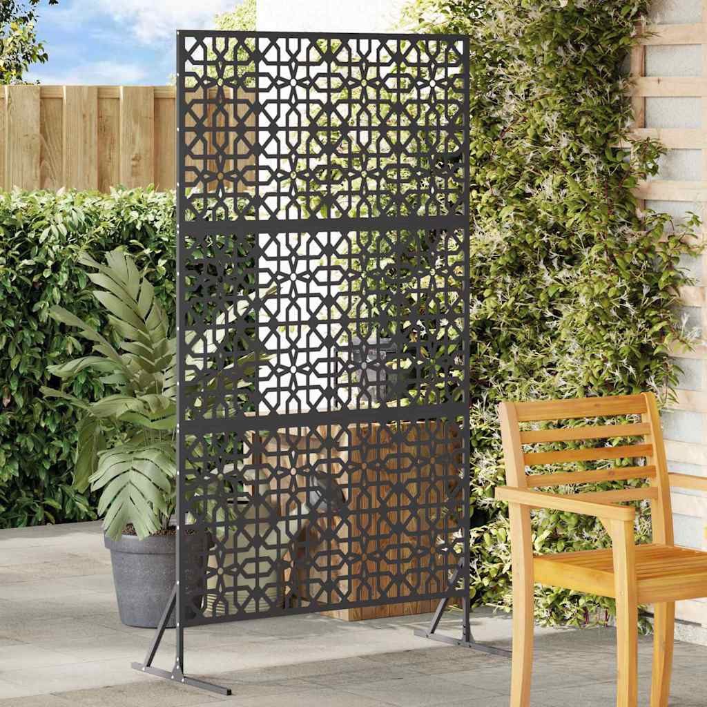 vidaXL Gartenzaun Sichtschutz 100 x 50 x 180 cm Stahl Schwarz, (1-St)