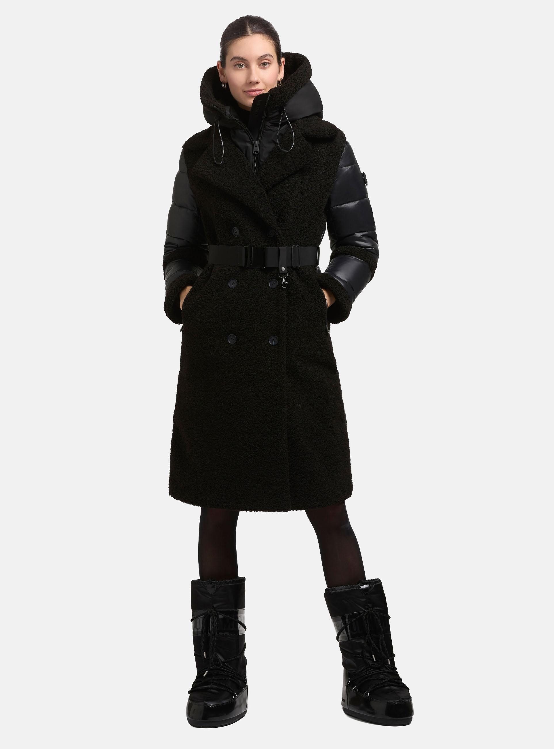 khujo Wintermantel Kalmia Langer Hybridmantel aus kuscheligem Plüsch mit Ta günstig online kaufen