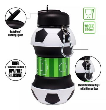 Avisto Trinkflasche Trinkflasche Faltbar Fußball Basketball Tennisball, BPA frei, auslaufsicher, bruchsicher, Geruchs- und Geschmacksneutral