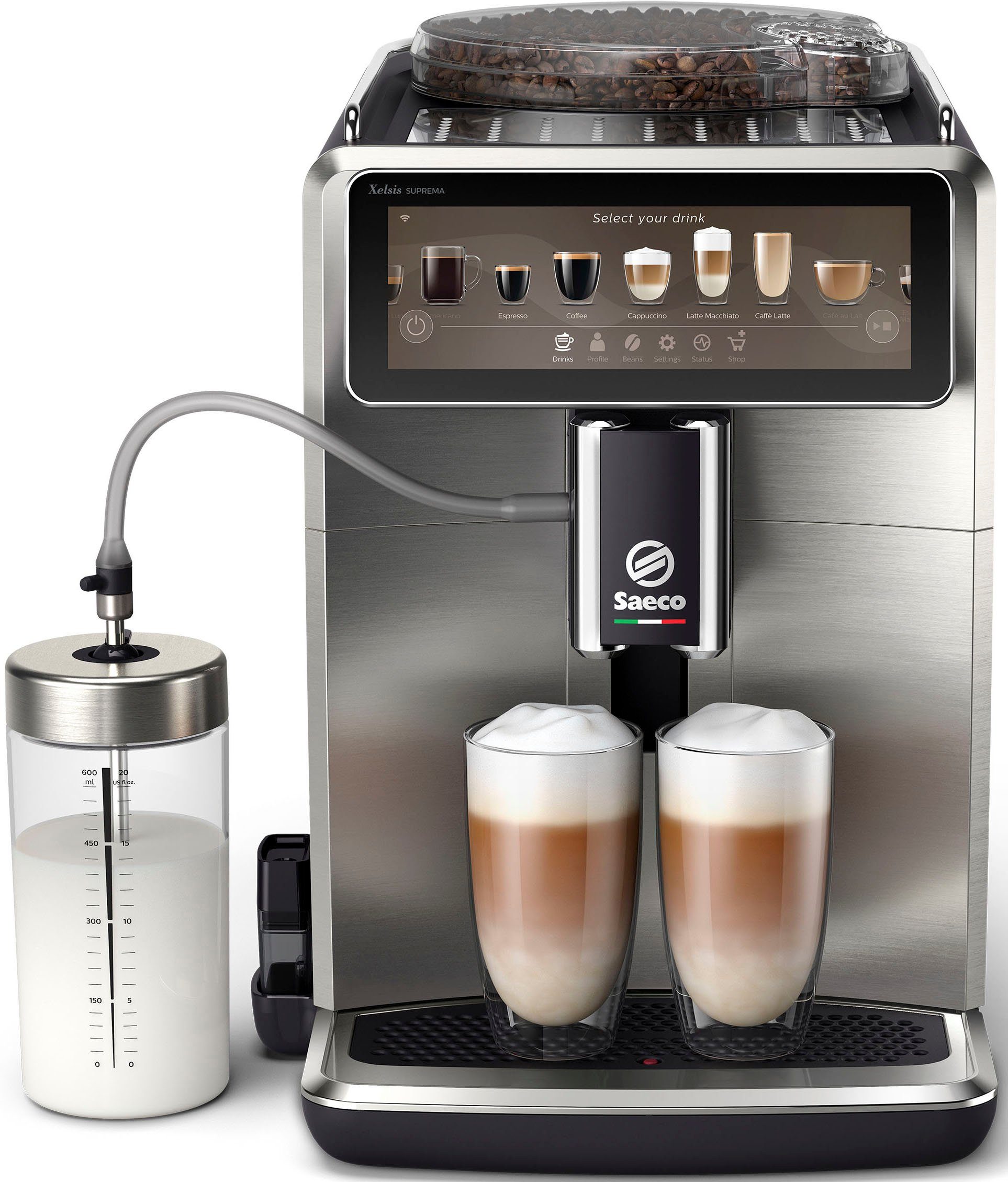 Saeco Kaffeevollautomat Saeco Xelsis Suprema SM8885/00, 22 Kaffeespezialitäten, 8 Benutzerprofile, CoffeeMaestro