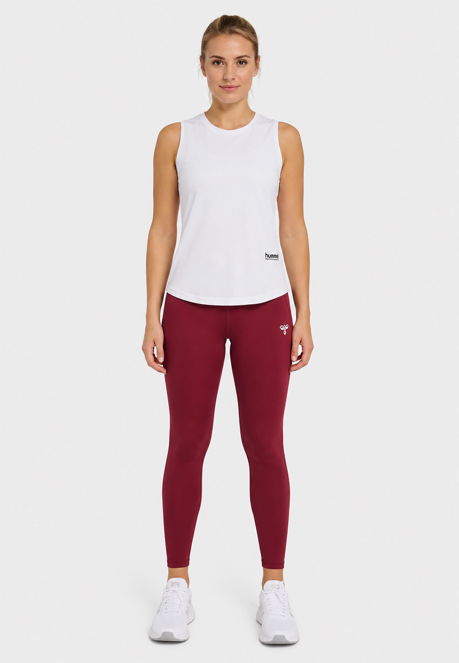 hummel Shirttop Ärmellos Rundhals Unifarben Workout 2er-Set Regular Fit für Damen (2-tlg) hmlPULSE WORKOUT W TANKTOP