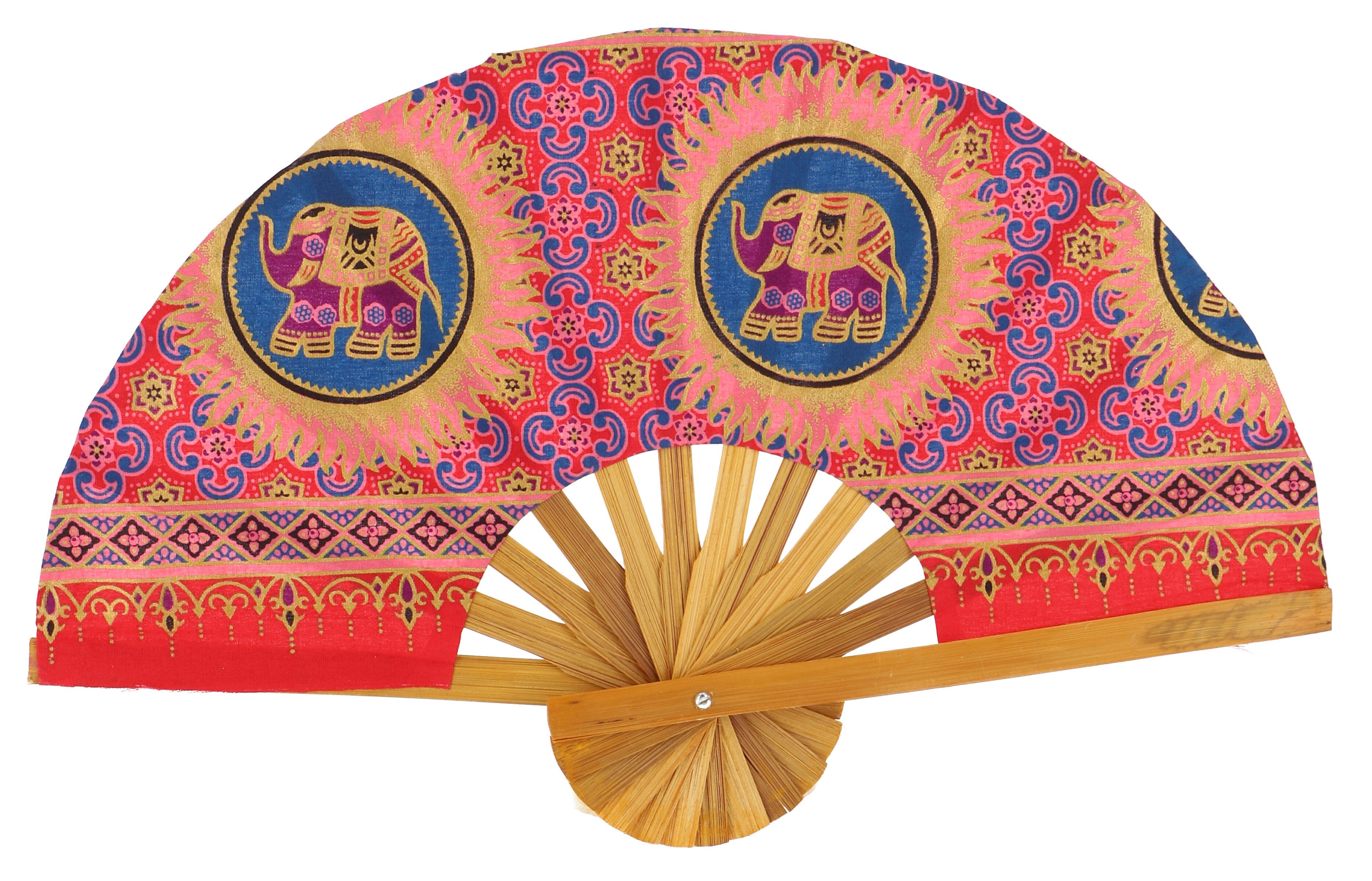 Guru-Shop Handfächer Bespannter Bambusfächer, asiatischer Fächer,..