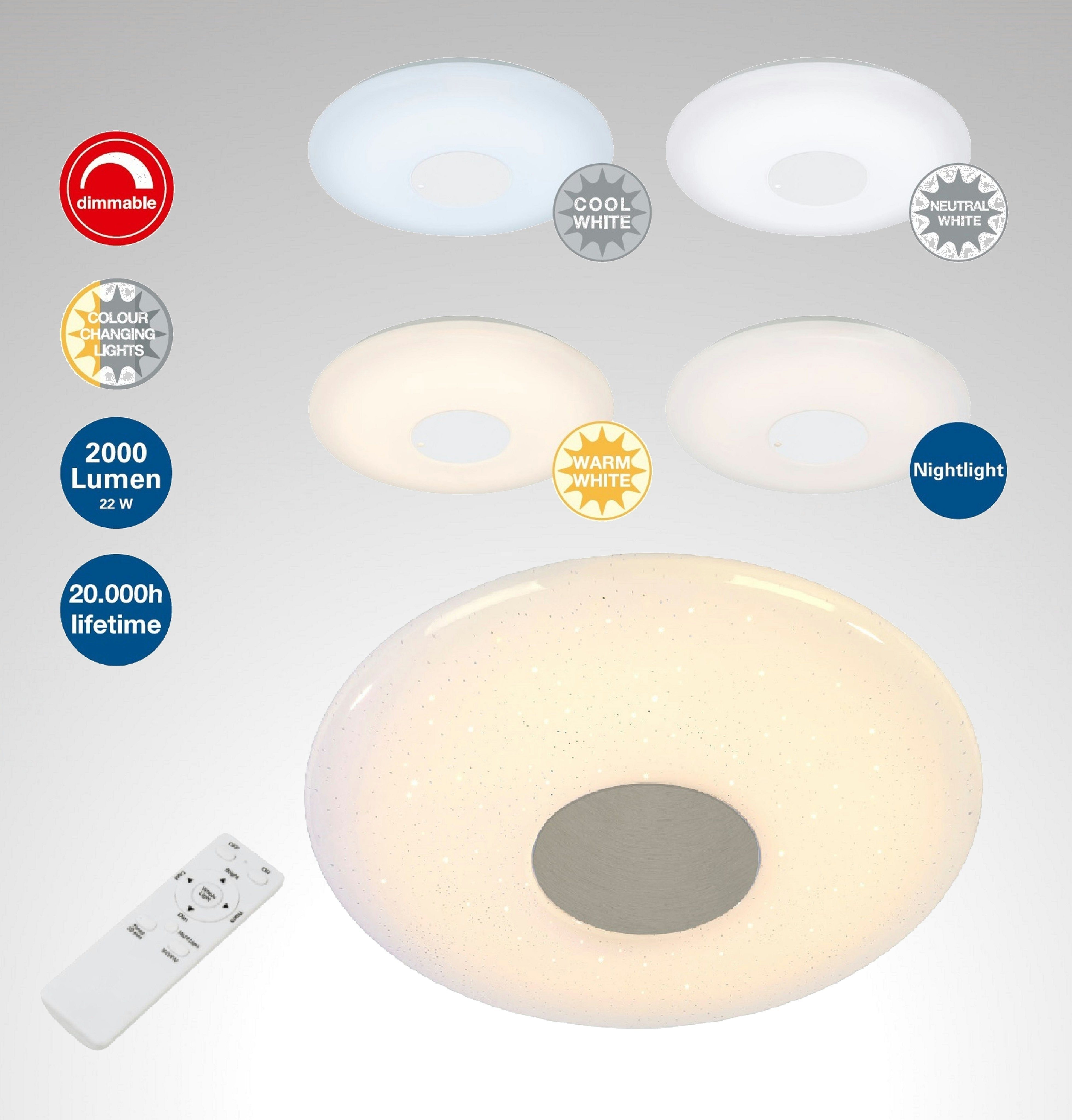 TRANGO LED Deckenleuchte, CCT Lichtfarbe Steuerung per Fernbedienung, 3096 günstig online kaufen