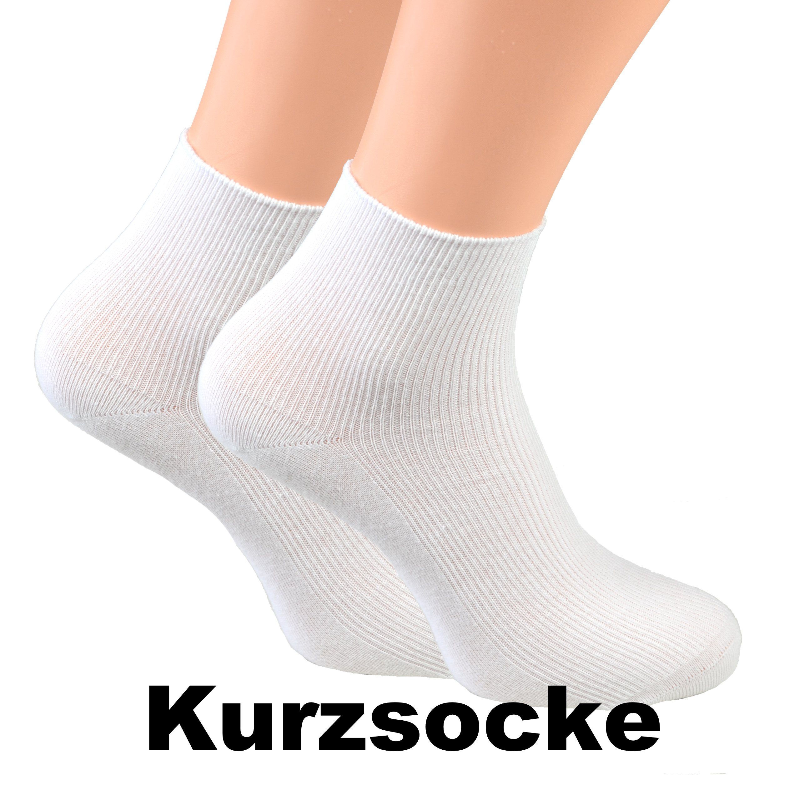Cocain underwear Gesundheitssocken Kurze Socke ohne Gummi weiss Kurzsocken Arztsocken kein Gummi 100 Bw. (20-Paar) ohne einschneidenden Gummibund, handgekettelt