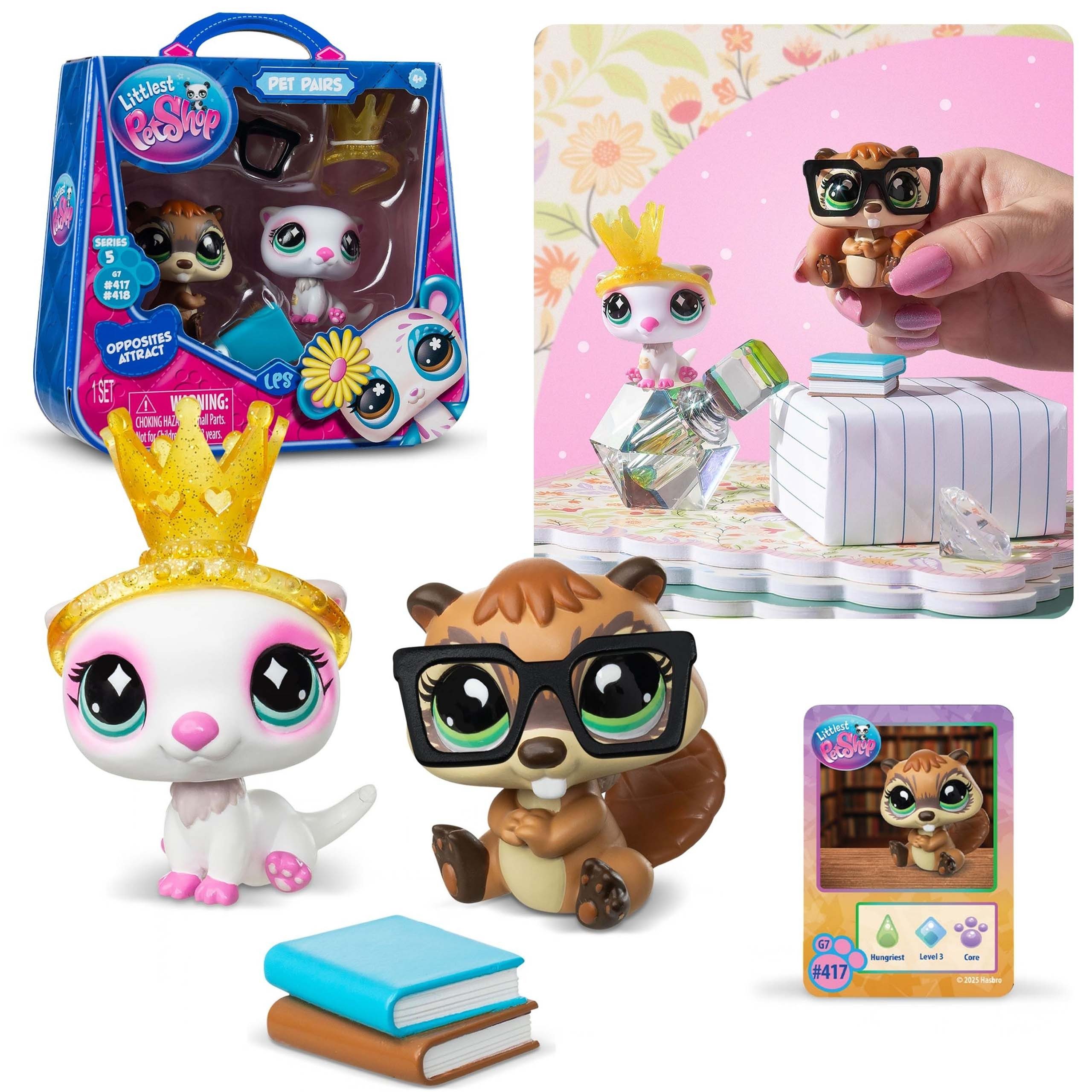 Sarcia.eu Spielfigur Littlest Pet Shop BOOKS & BLING Set #417 #418 + Zubehör, 4+