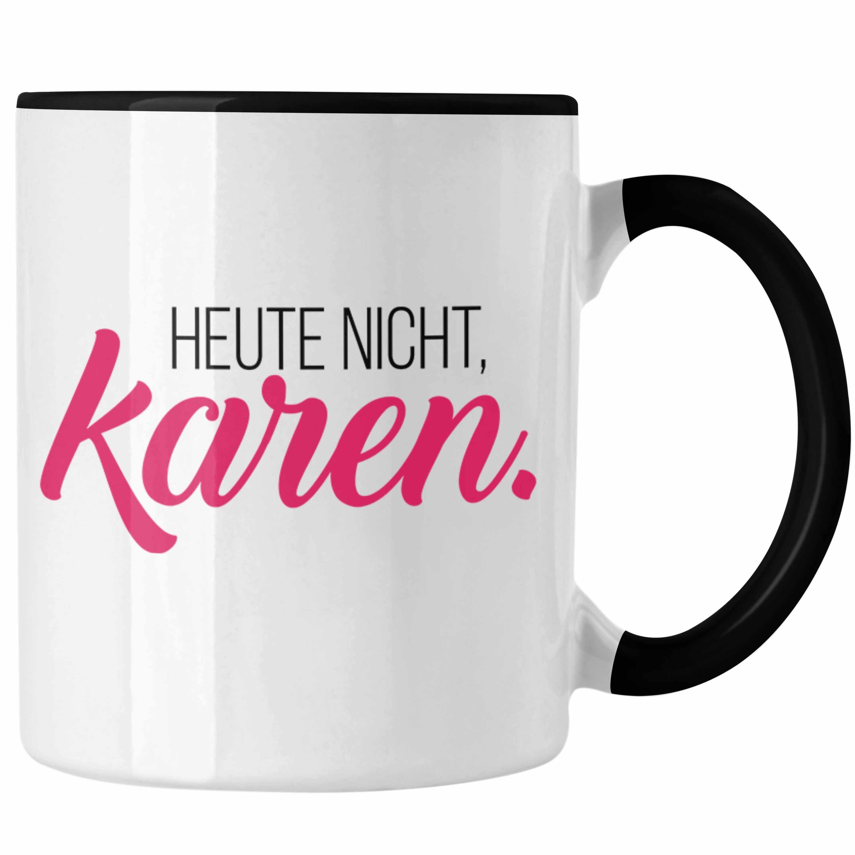 Trendation Tasse Trendation - - Geburtstag Name Geschenkidee Tasse für Geschenk Karen Schwarz Karen
