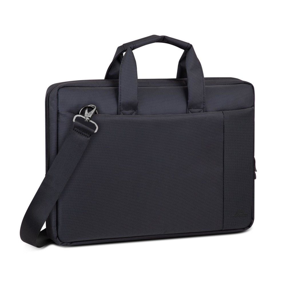 RIVACASE Notebooktasche Für Bis 15,6 Zoll – Grau, Wasserdicht, Mit Organizer Und Trolley-Strap