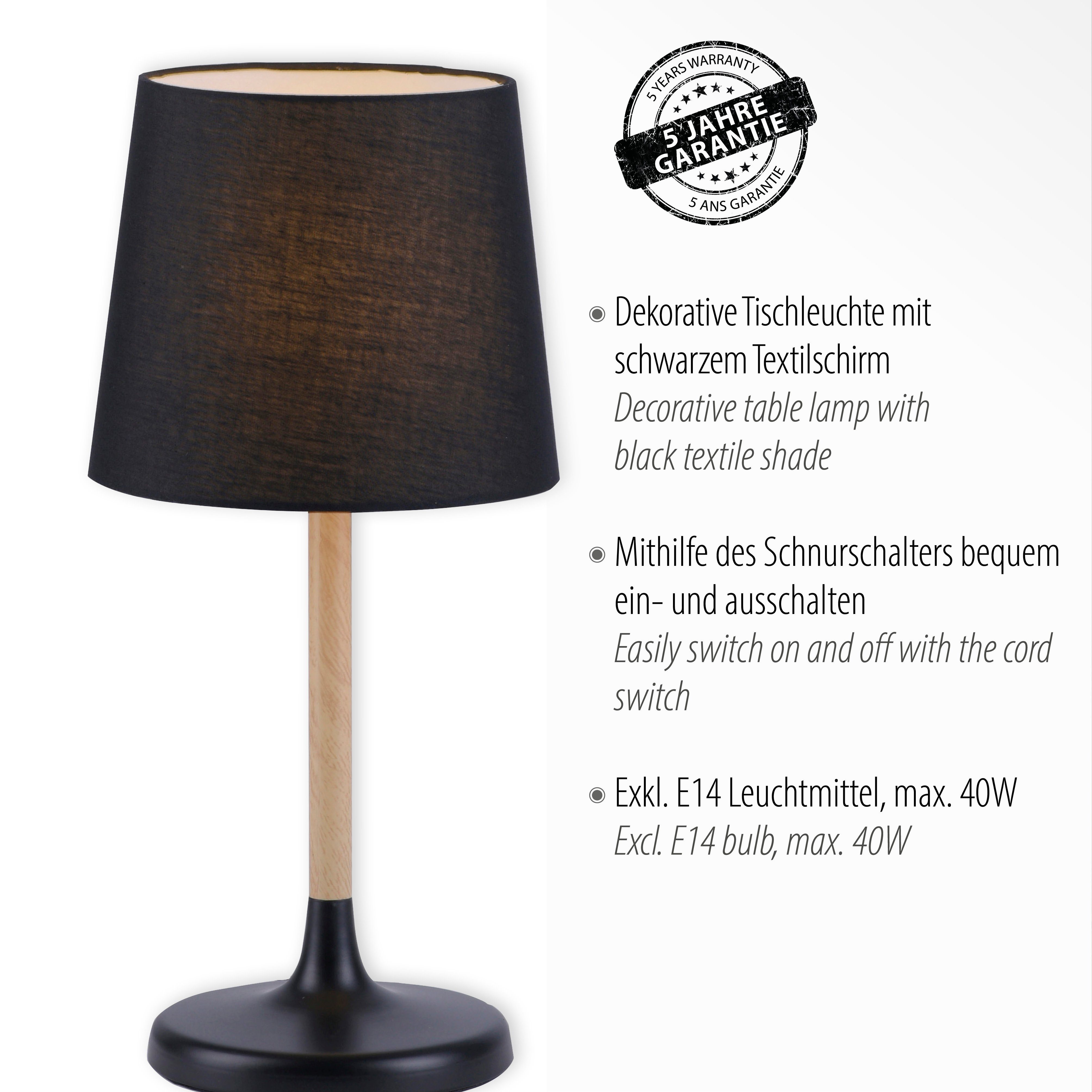 JUST LIGHT Tischleuchte NIMA, ohne Leuchtmittel, ExklusiveE14, Schalter,  Schnurschalter | Tischlampen