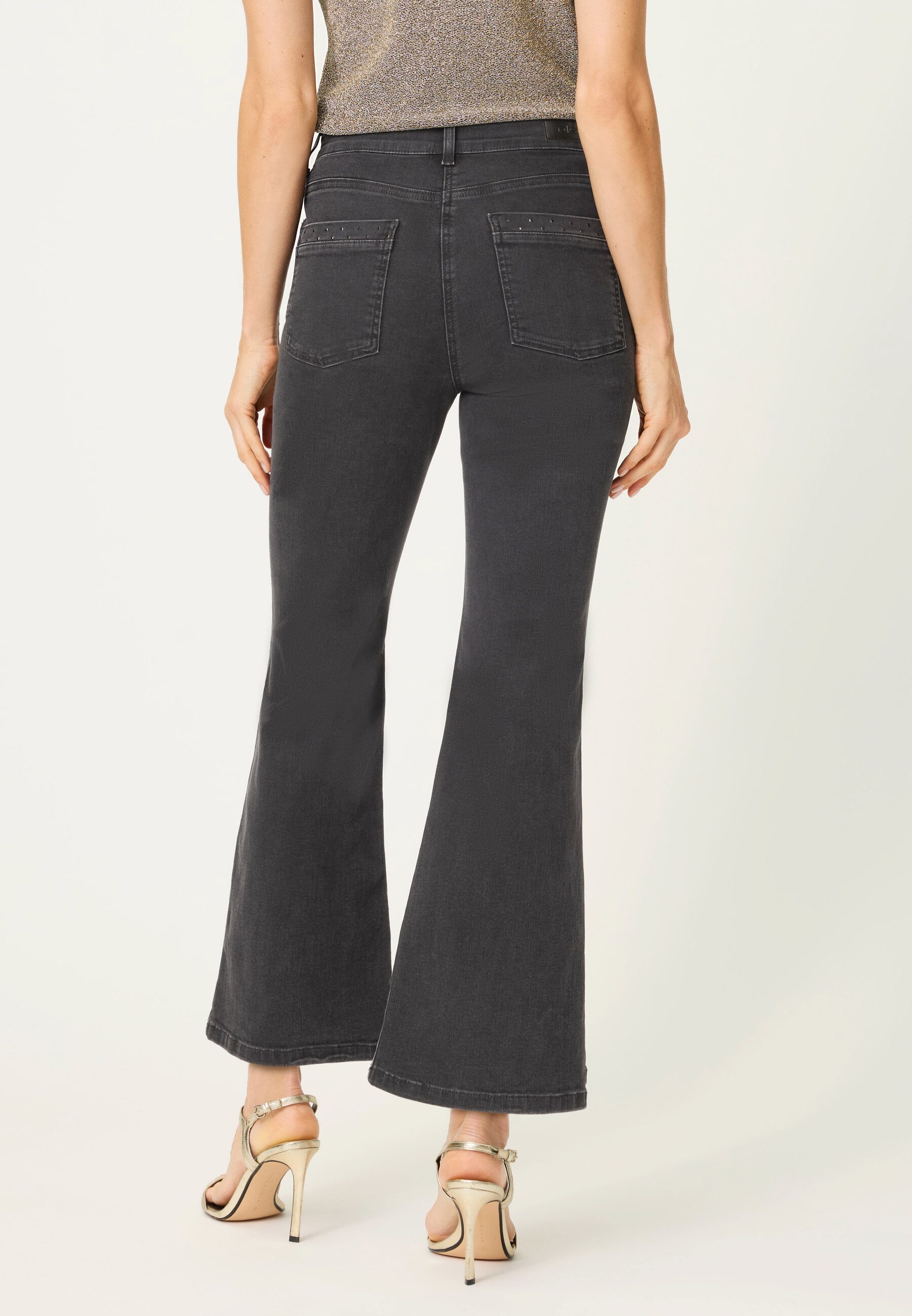 Olsen Bootcut-Jeans mit dekorativen Schmucksteinen günstig online kaufen