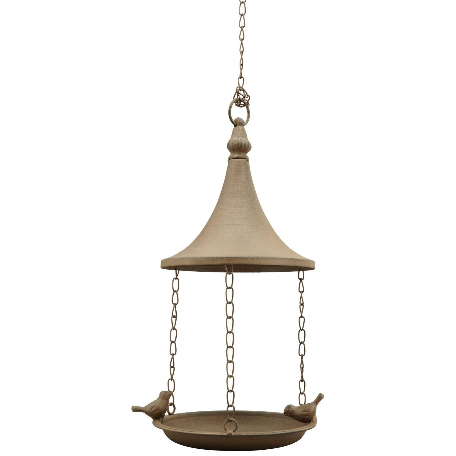 Dekoobjekt VogelFutterPlatz Tôle - braun - Metall - 19,5x16x66 cm