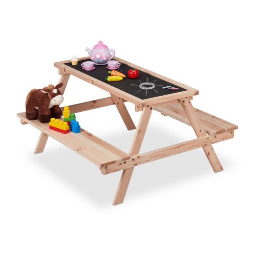 relaxdays GartenKindersitzgruppe »Kindersitzgruppe mit Kreidetafel