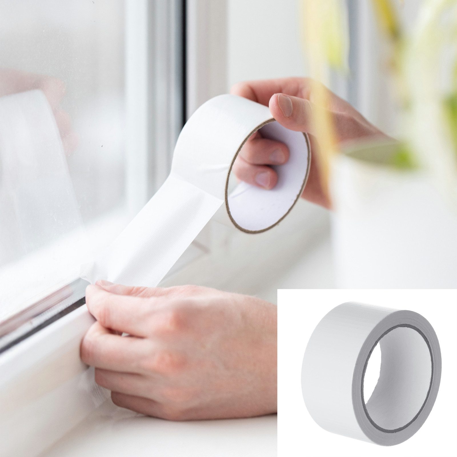 Haushalt International Isolierband Fensterisolierband Fensterdichtung Gewebeband 3x20m 3er Set (Set, 3-St., Packung) je Rolle 5cm x 20m, Zuschneidbar, Abdichten, Vorratspaket