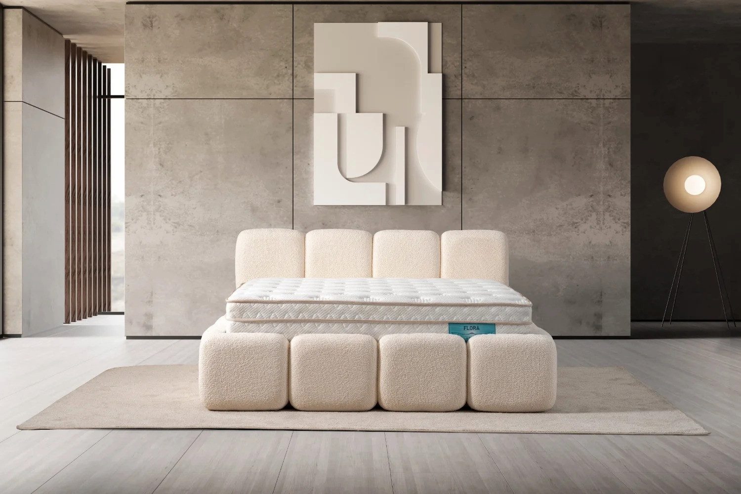 Bermo Home Bettgestell Puffy Premium (Set, Puffy Premium Boxspring-Bettgestell inkl. Kopfteil), Die gepolsterte Fläche bietet eine angenehme Anlehnmöglichkeit