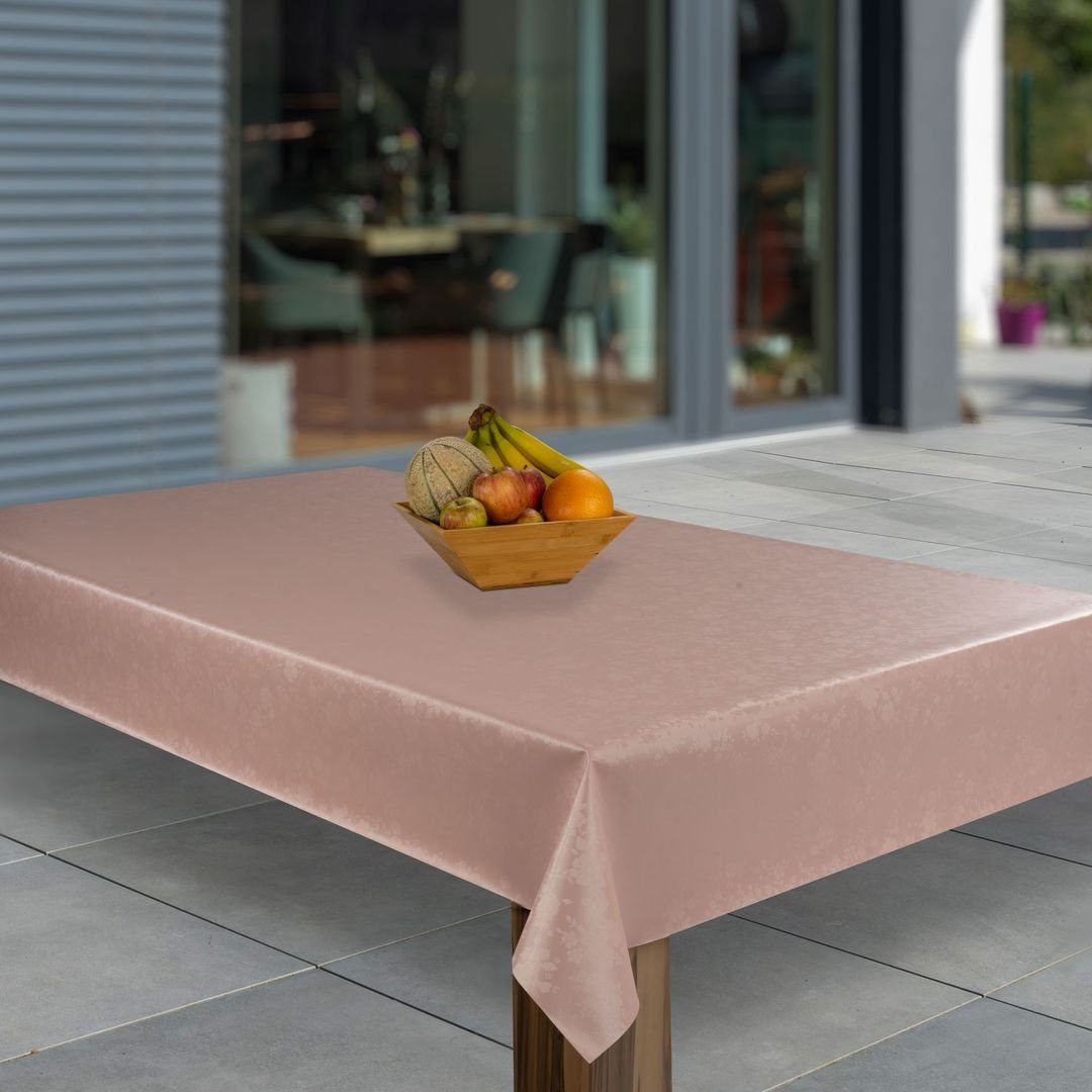 laro Tischdecke Wachstuch-Tischdecken Abwaschbar Rosa geprägt Metallic  rechteckig