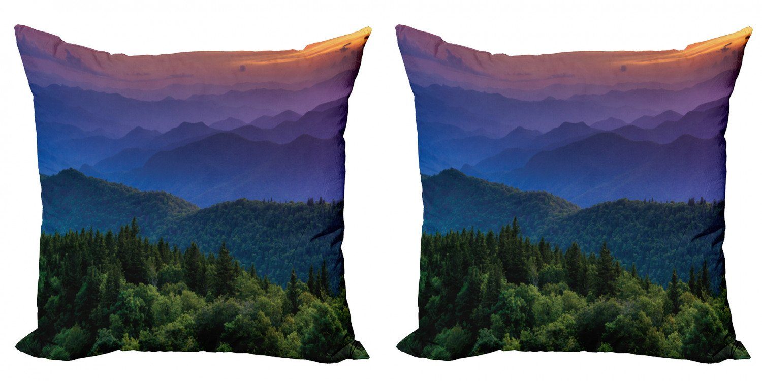 Digitaldruck, Stück), (2 Doppelseitiger Sonnenuntergang-Foto Kissenbezüge Accent Bunte Appalachian Abakuhaus Modern