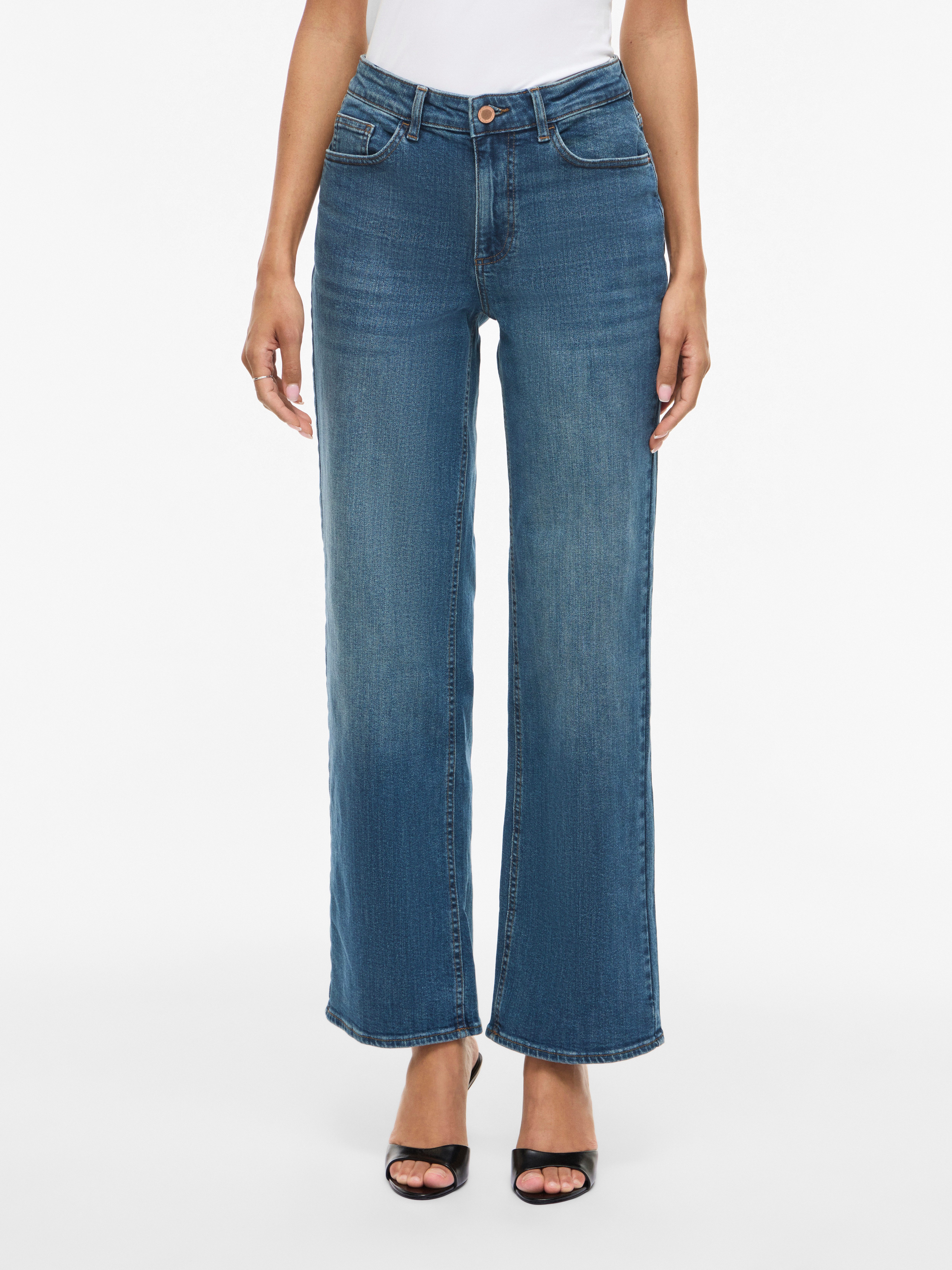 Vila Straight-Jeans VILISA RW STRAIGHT JEANS ROS - NOOS Baumwollmischung, regular waist, straight fit