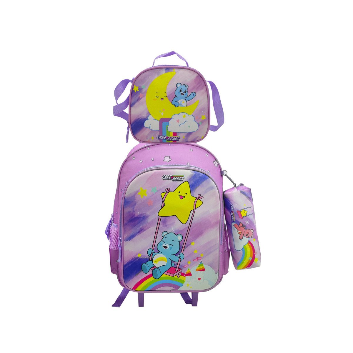 Care Bears Kinderrucksack Schulset 3 tlg Trolley Rucksack Etui Lunchbag Schule 43 cm (3-tlg)